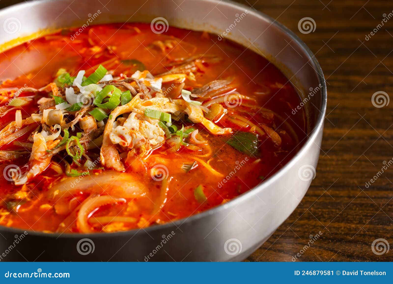 Korean spicy beef soup stock image. Image of restaurant - 246879581