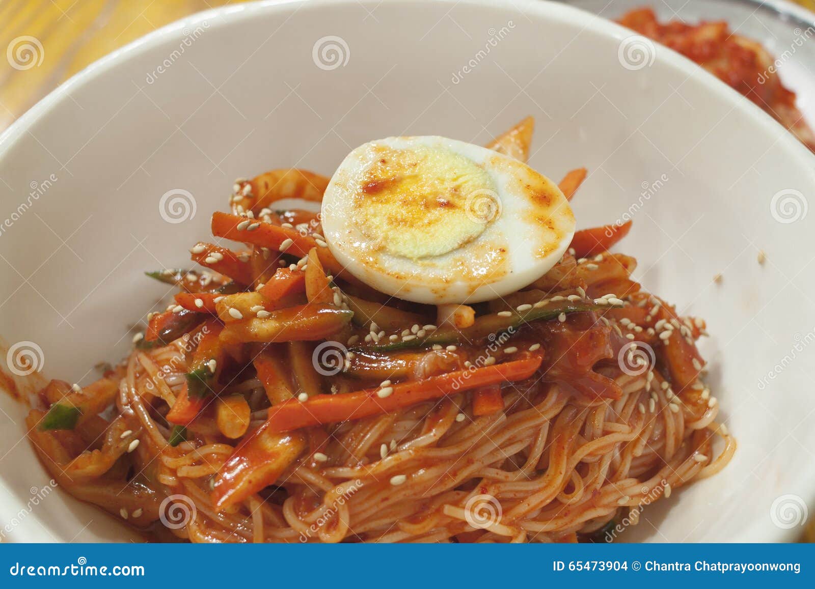 Korean spicy cold noodles stock photo. Image of cold - 65473904