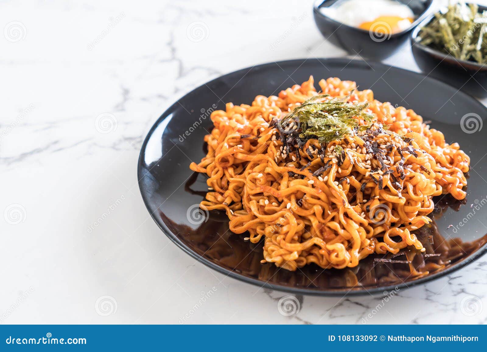 Korean Spicy Instant Noodles Stock Photo - Image of tasty, table: 108133092
