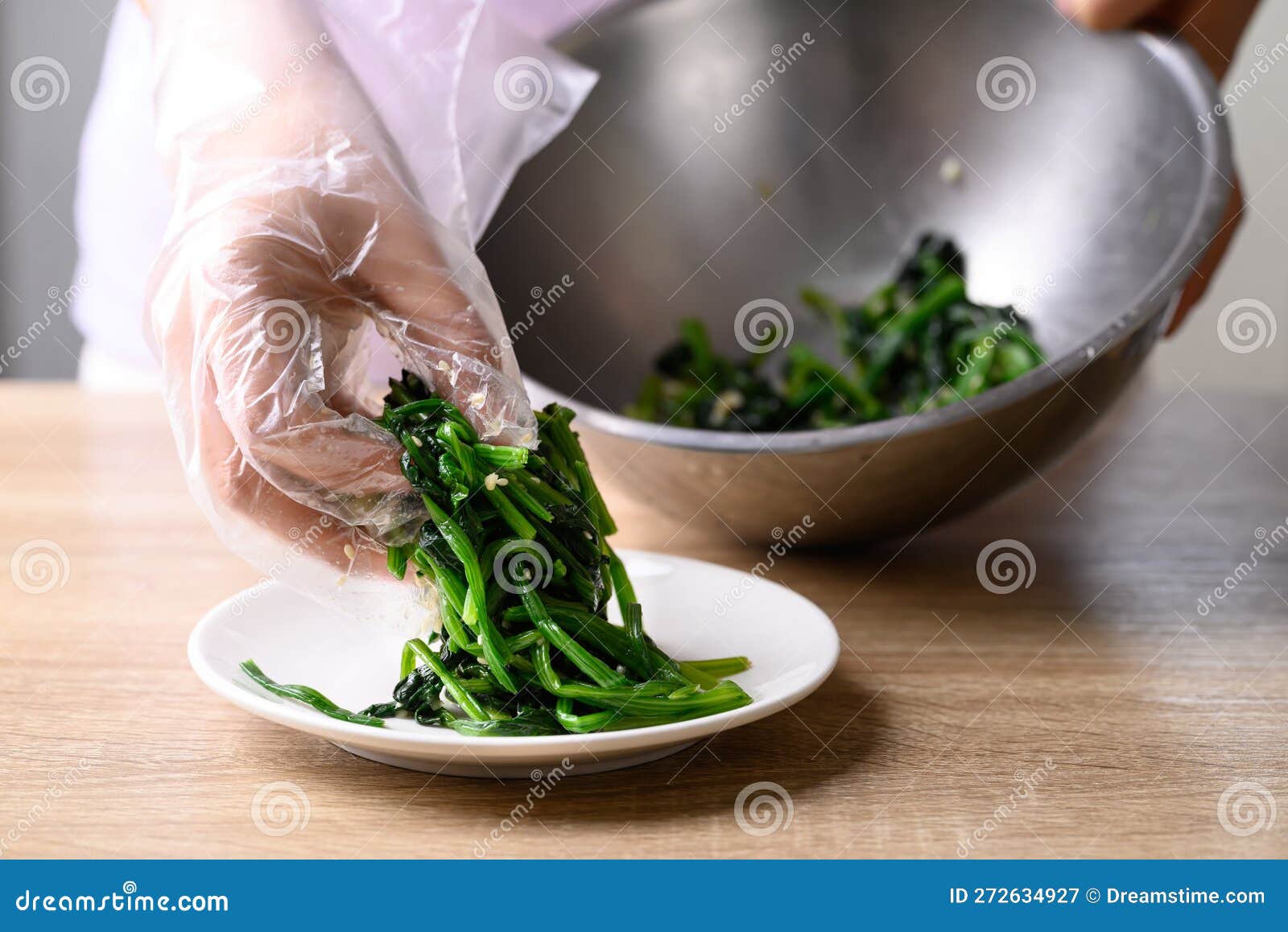 Korean Spinach Salad (Sigeumchi Namul), Korean Side Dish Stock