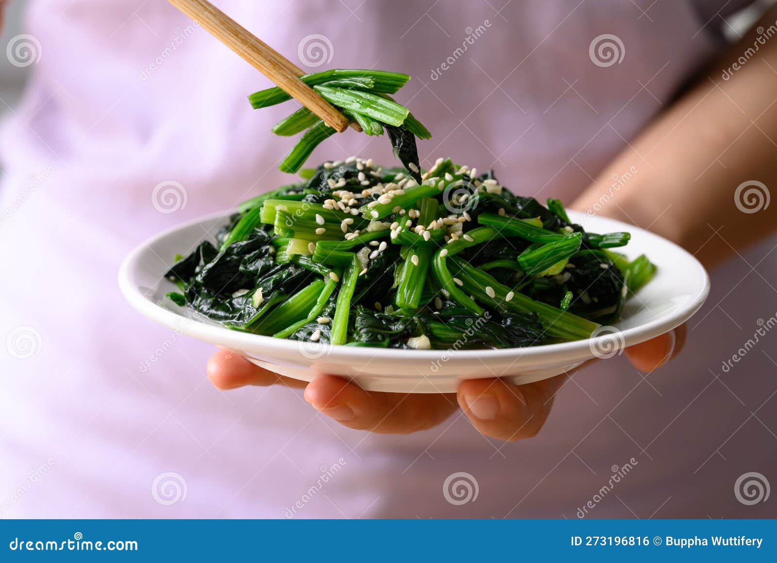 Korean Spinach Salad (Sigeumchi Namul) Stock Photo - Image of asian