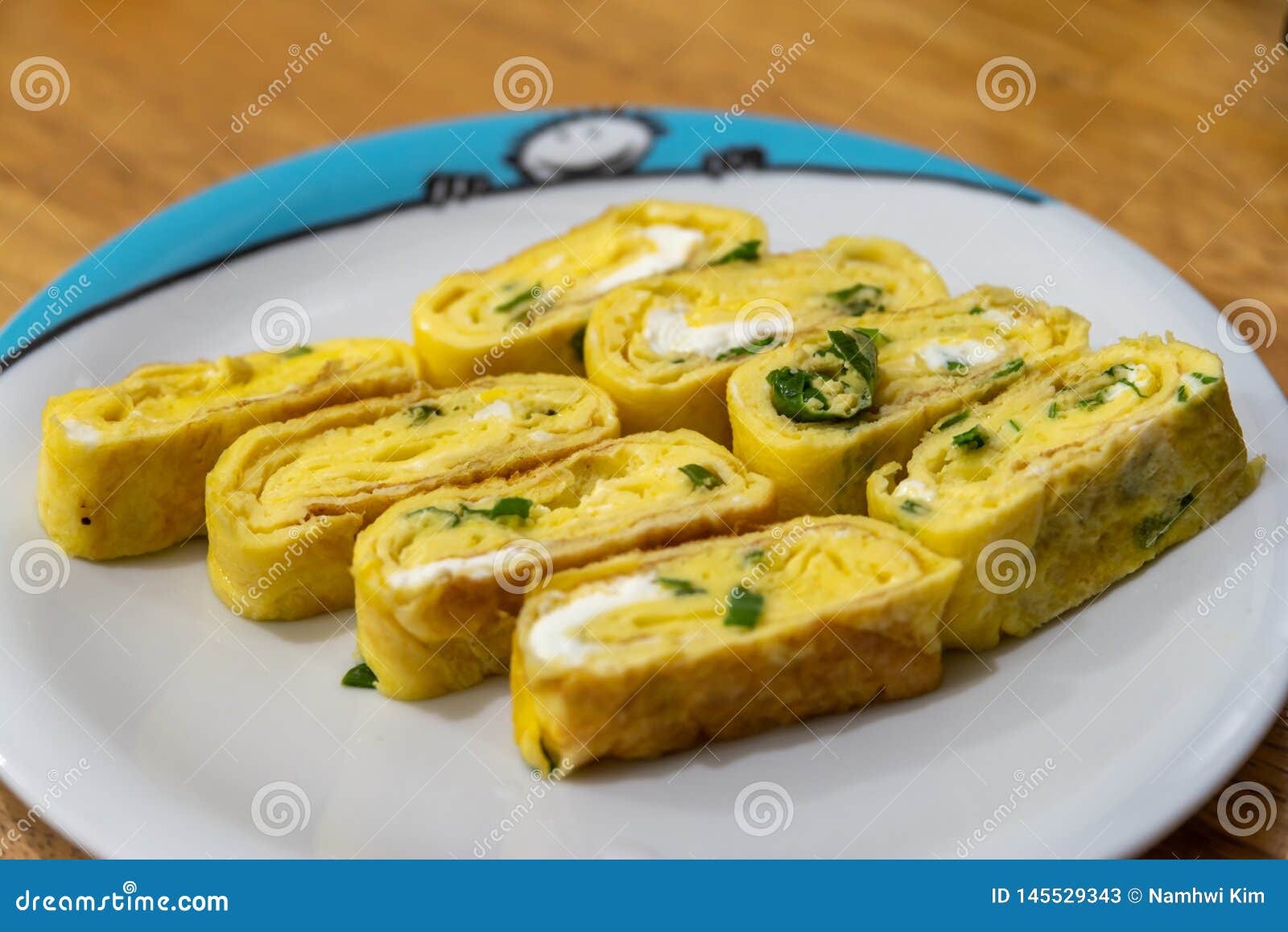 Korean Style Side Dish Egg Omelette, Egg Roll Stock Image Image of
