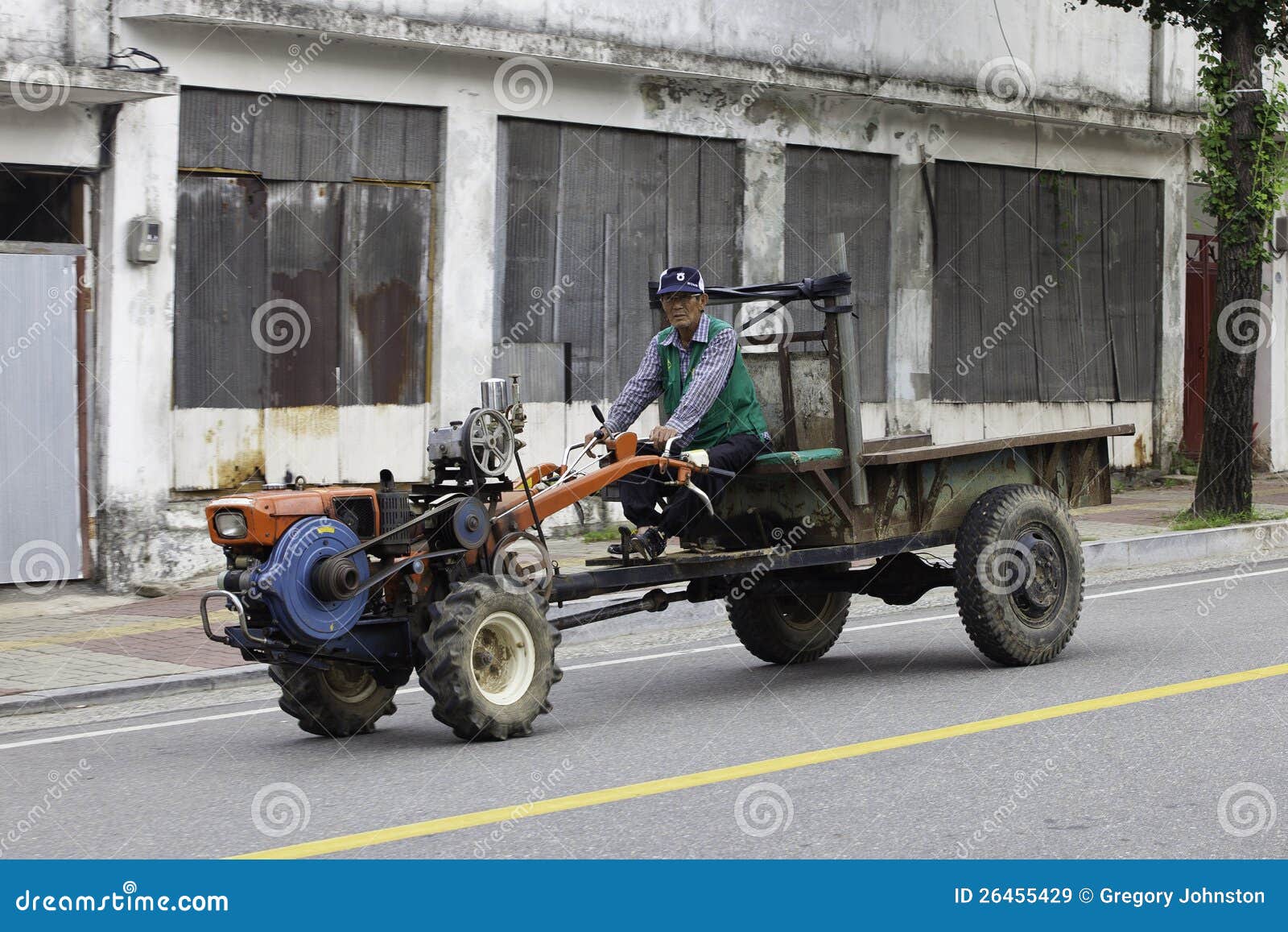 Korean style tractor. editorial stock image. Image of traditional