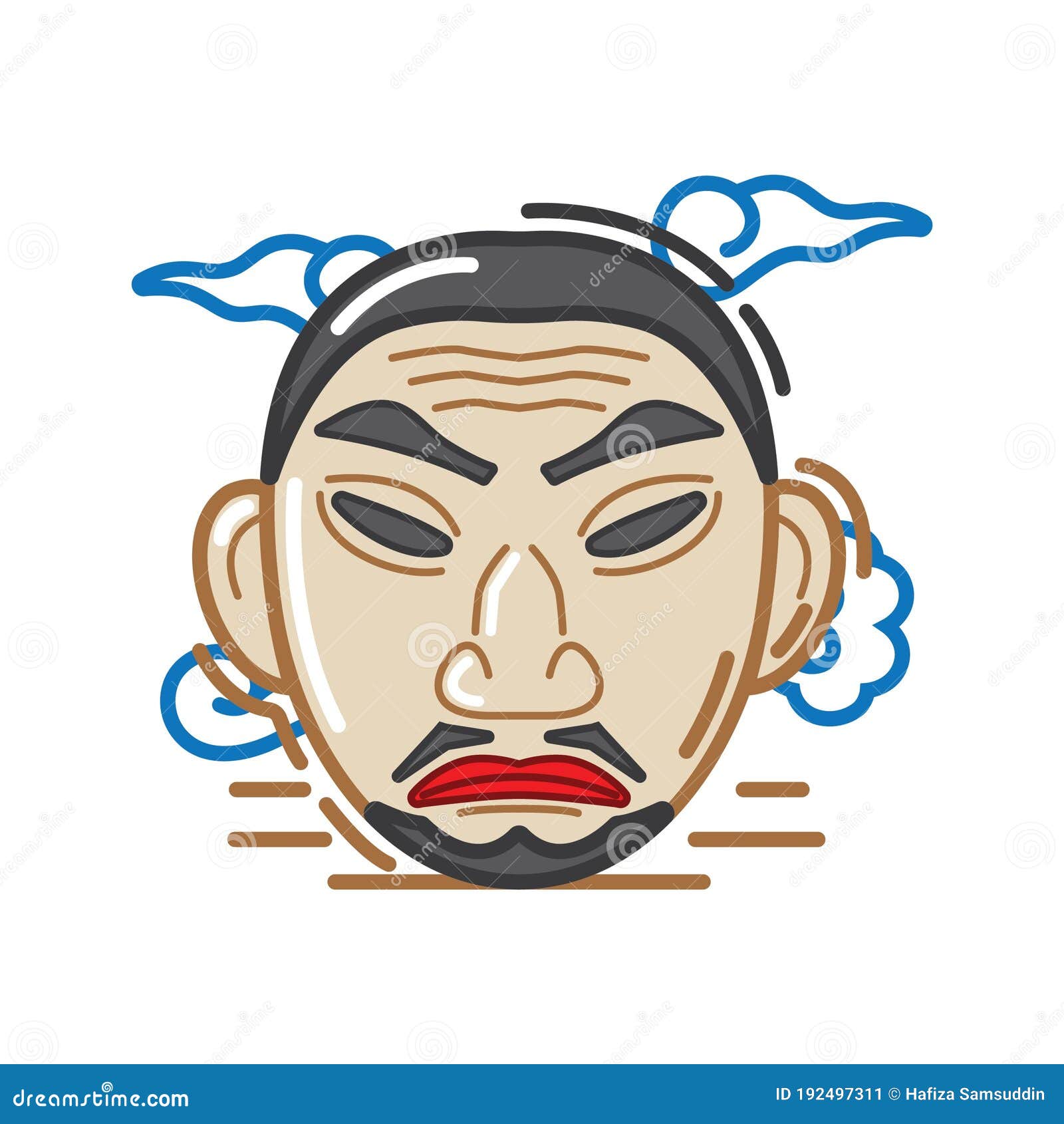 Korean Traditional Mask Design. Vector Illustration Decorative Design Stock Vector