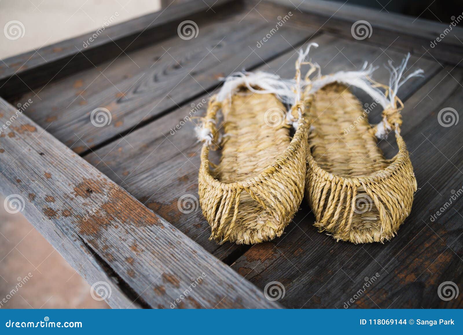 korean traditional straw shoes