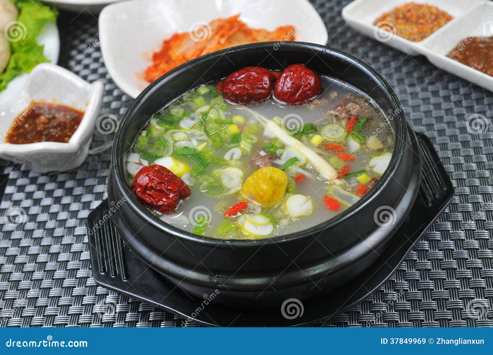 Korean vegetable soup stock image. Image of oxtail, beef 37849969
