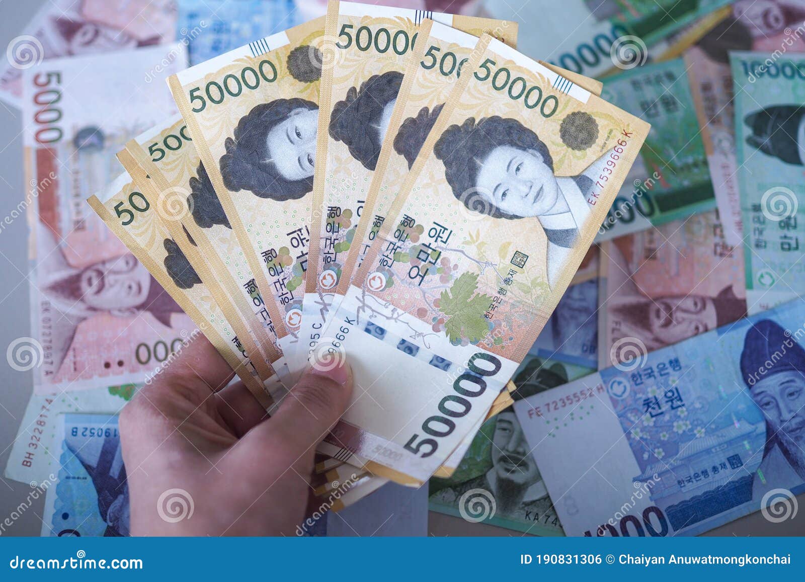 Korean Won Notes for Money Concept Background Stock Photo - Image of  banking, banknote: 190831306