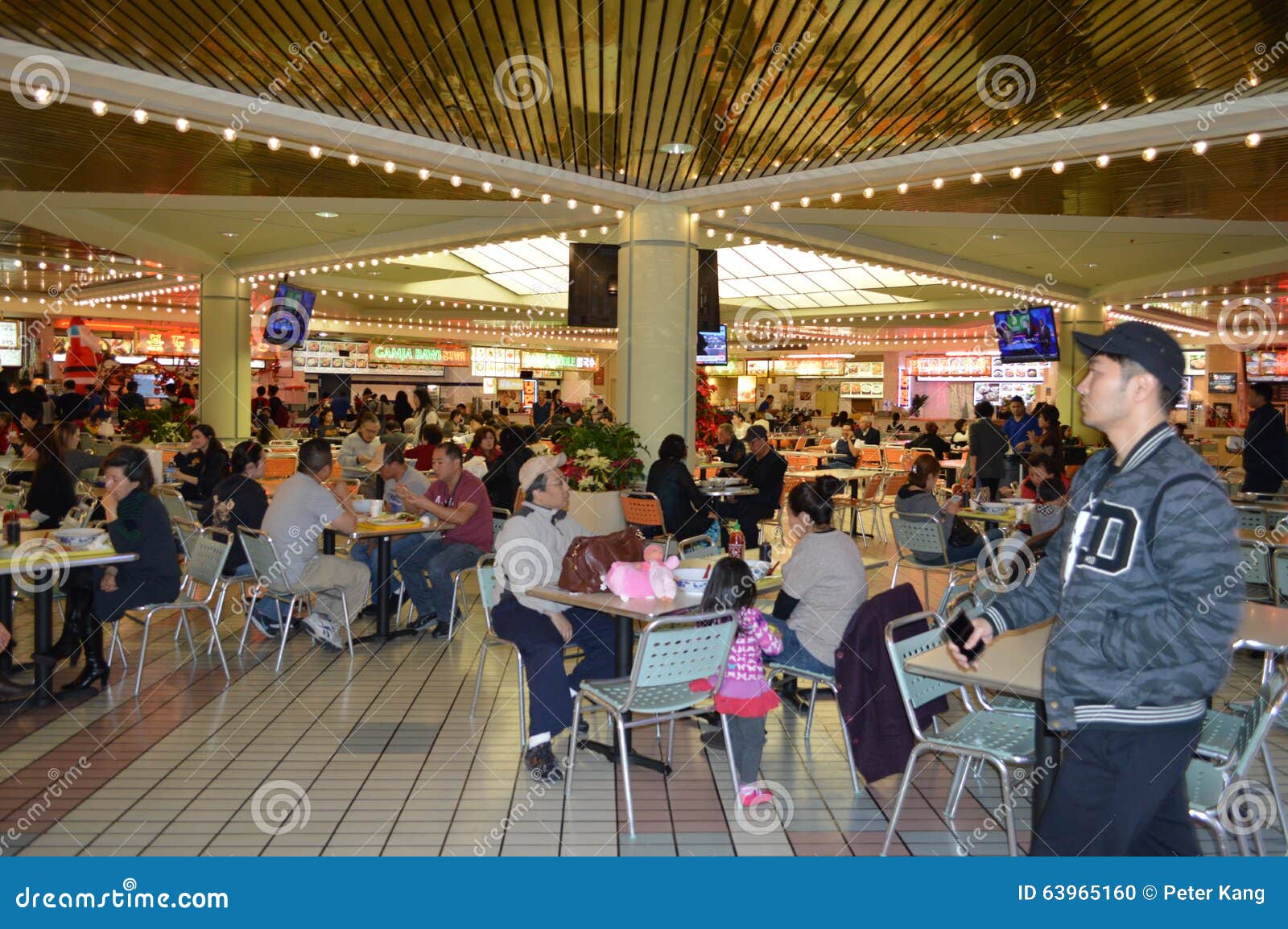 Koreatown Plaza Los Angeles Foodcourt Christmas Editorial Image - Image