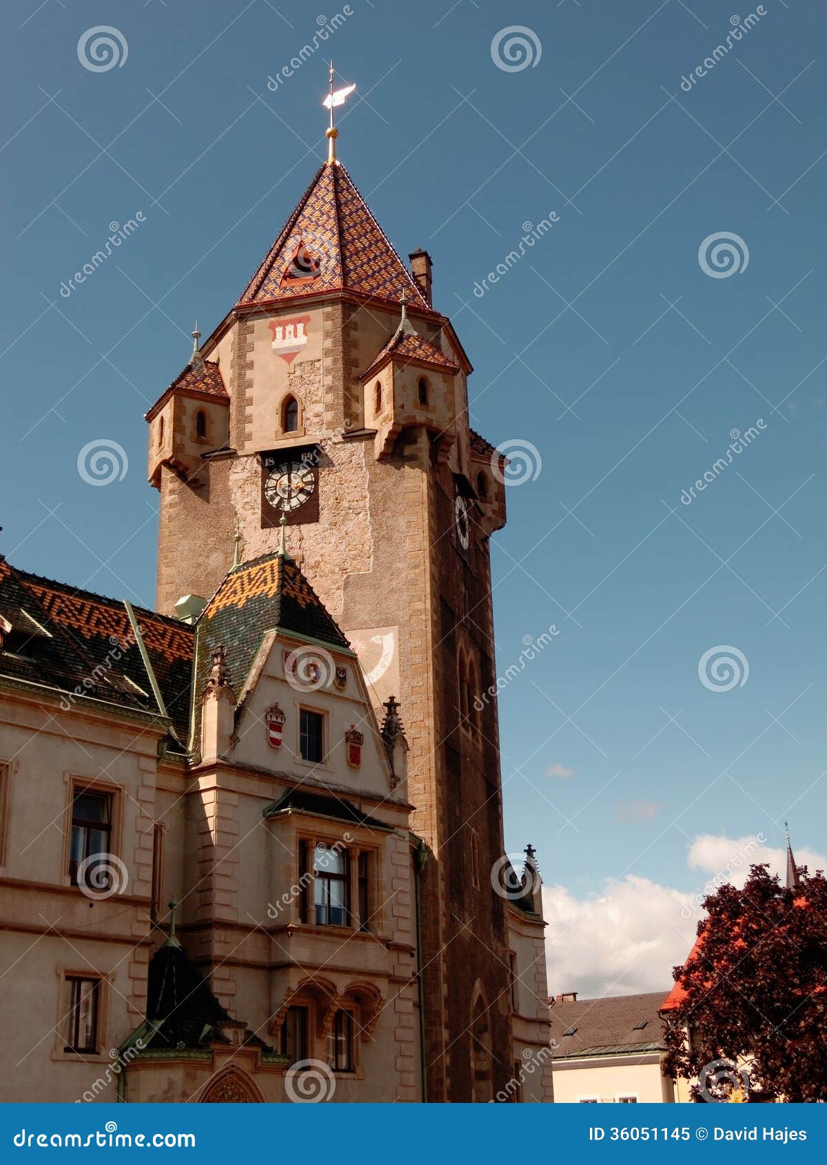 Korneuburg Rathaus stock image. Image of austria, roof - 36051145