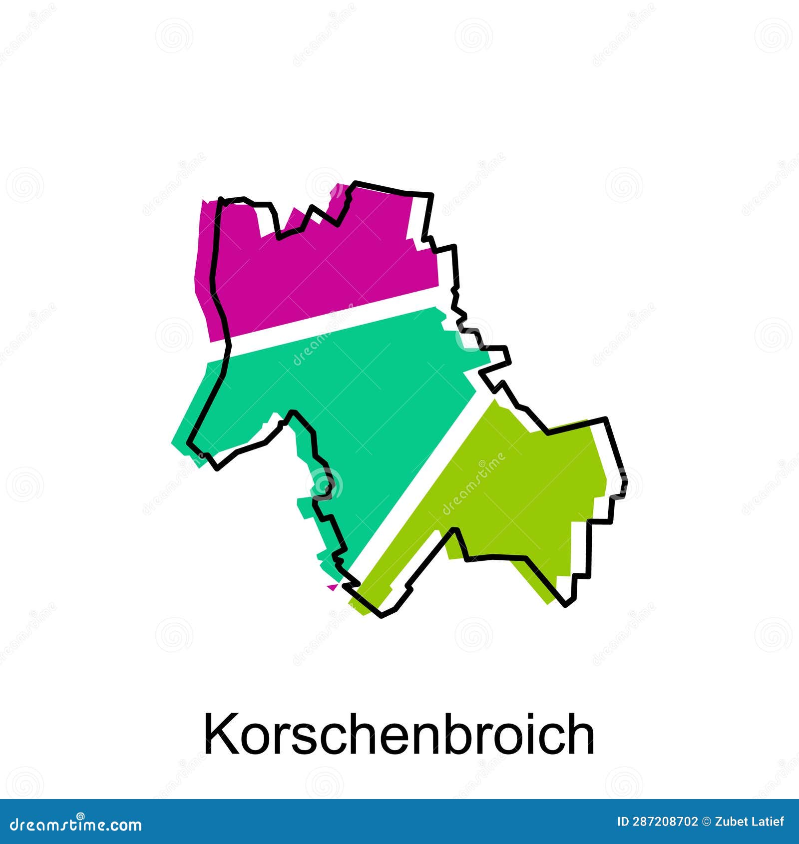 korschenbroich city map . simplified map of germany country   template