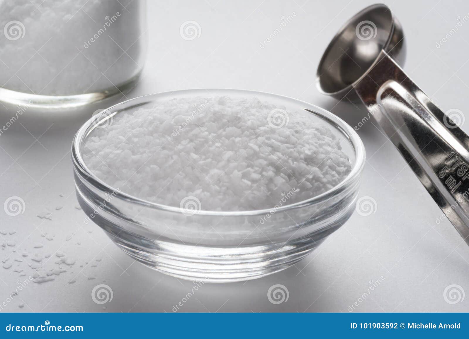 Kosher Salt in an Ingredient Bowl Stock Photo Image of bowl, white