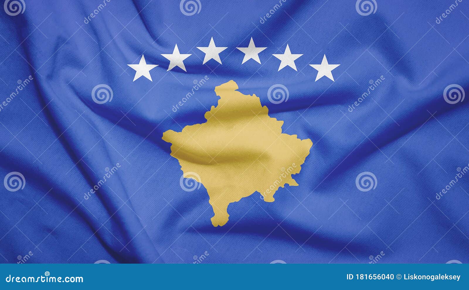 Kosovo Flag with Fabric Texture Stock Photo - Image of edge, poster:  181656040