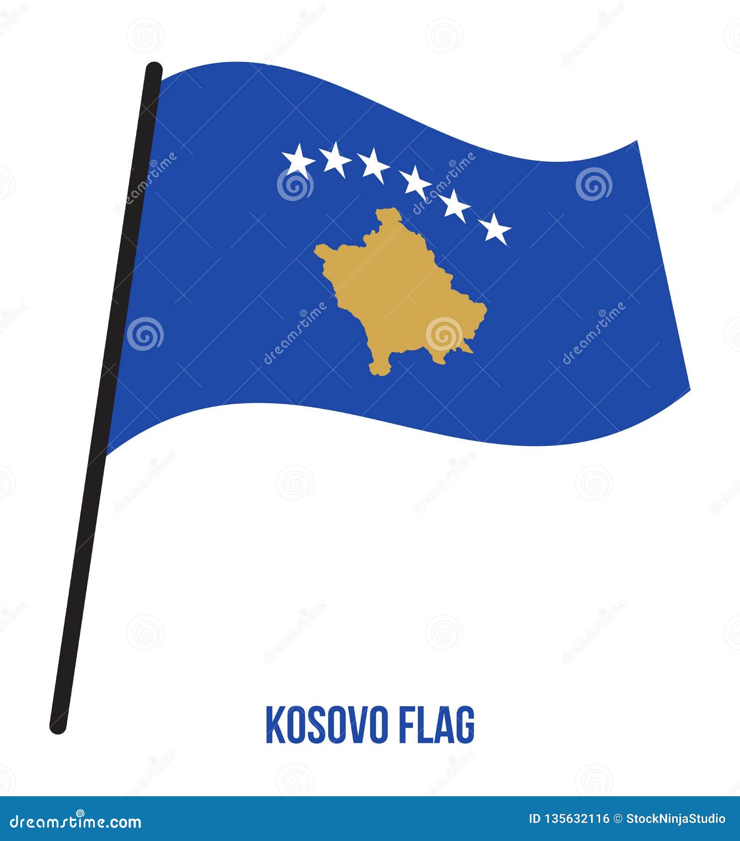 Download Kosovo Flag Waving Vector Illustration On White Background ...