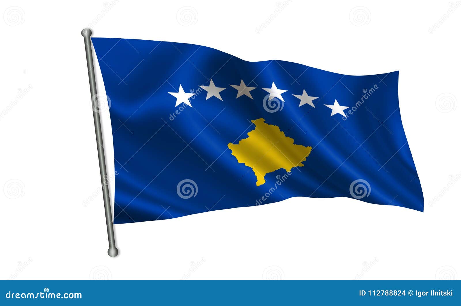 Kosovo-Flagge Eine Reihe ` Flaggen Der Welt ` Das Land - Kosovo Stock  Abbildung - Illustration von muster, eingebürgert: 112788824
