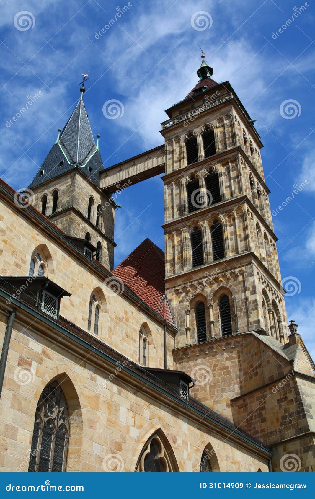 Kostkowy Stadtkirche St. Dionys am Esslinger Marktplatz. Kostkowy Stadtkirche święty Dionys w Esslingen am Neckar