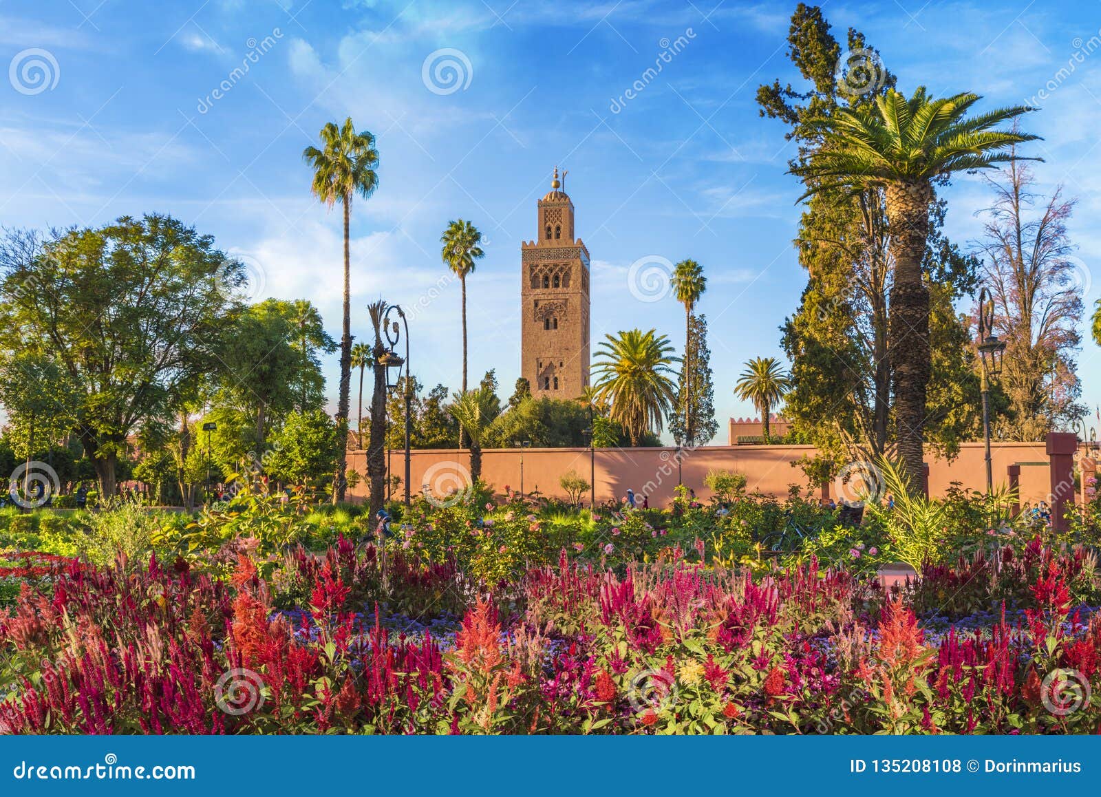 koutoubia mosque and garden in marrakesh