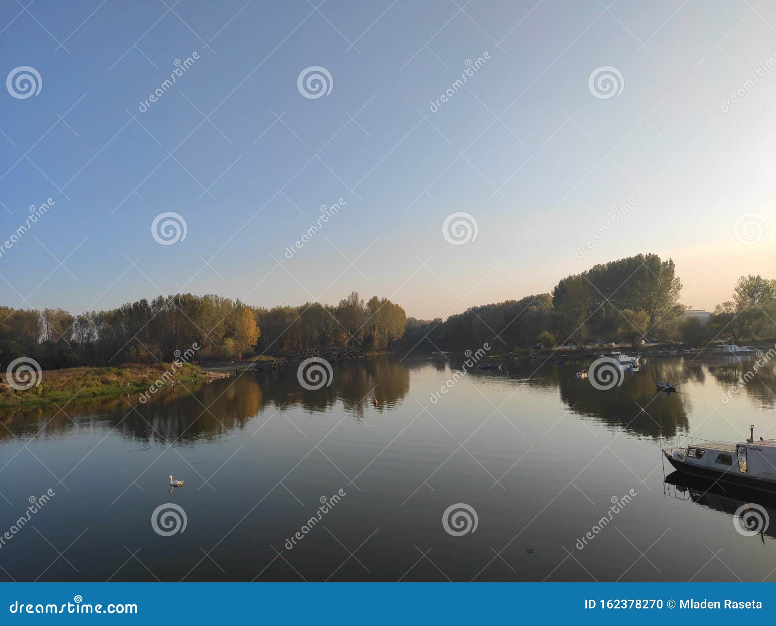 kovin harbor on river danube canal
