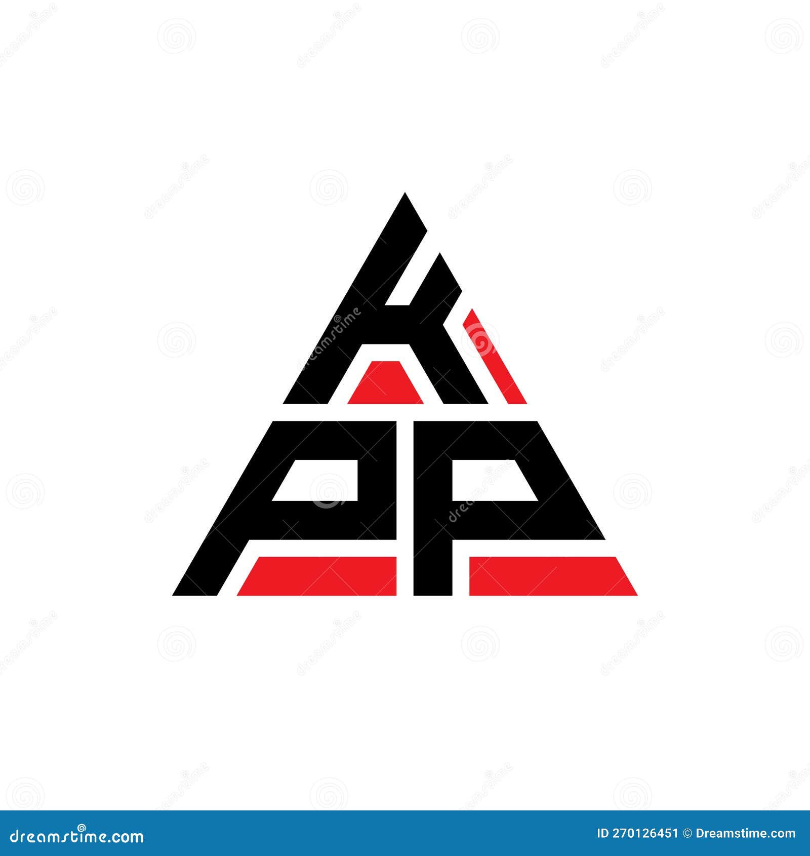 kpp triangle letter logo  with triangle . kpp triangle logo  monogram. kpp triangle  logo template with red