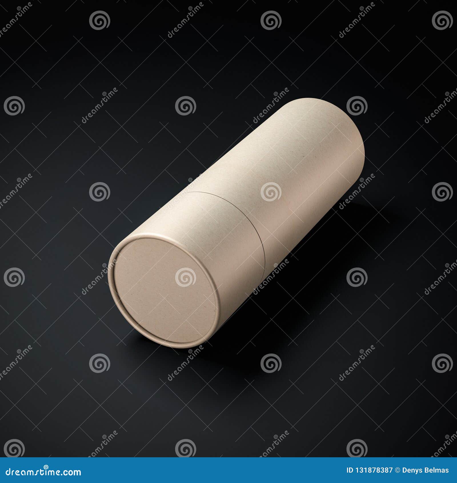 Download Kraft Brown Paper Tube Tin Can Mockup On Black Background Stock Illustration - Illustration of ...