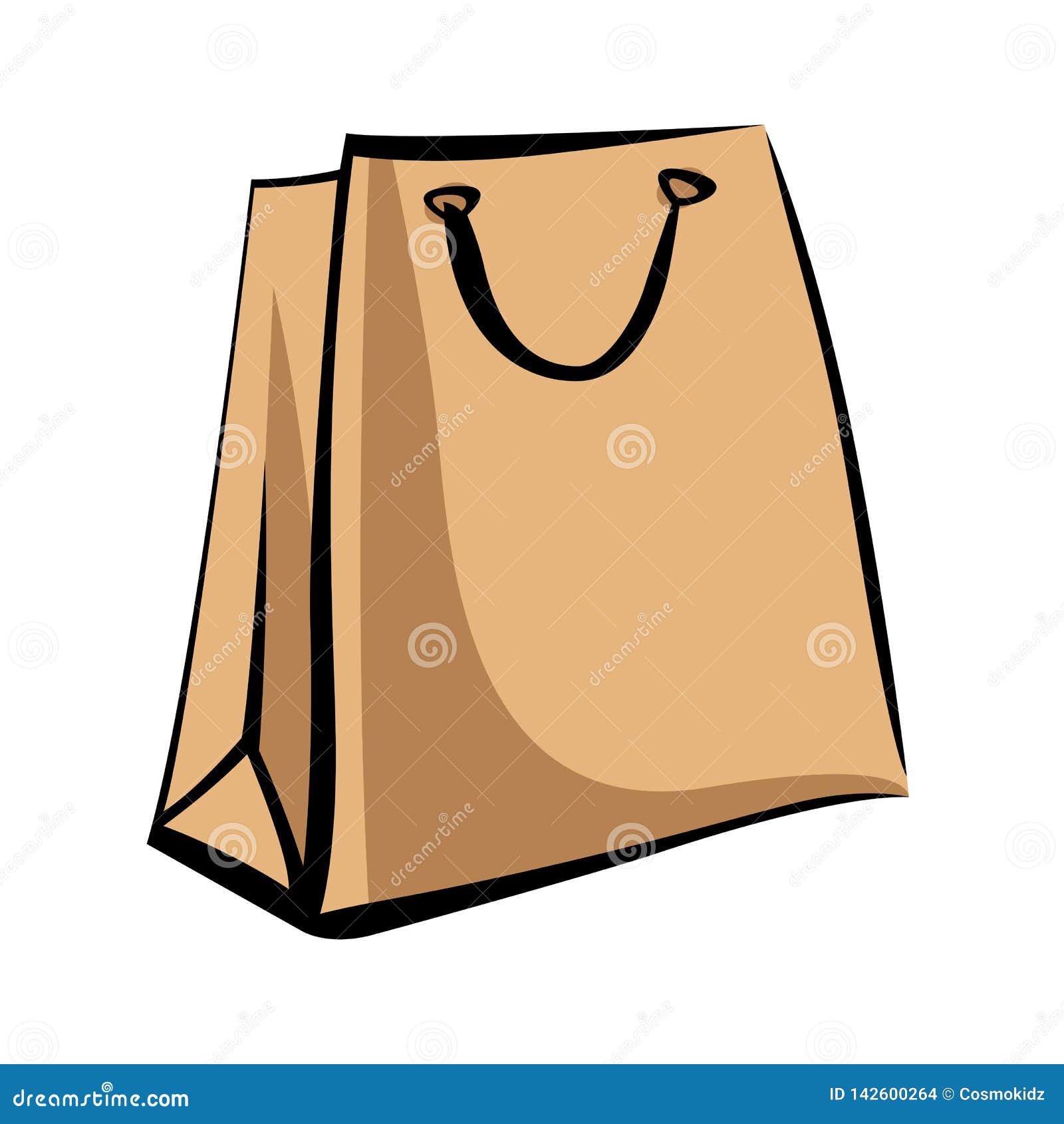 Kraft Paper Bag. Cartoon Style Stock Illustration - Illustration of container, design: 142600264 Kraft Paper Bag. Cartoon Style Stock Illustration - Illustration of container, design: 142600264