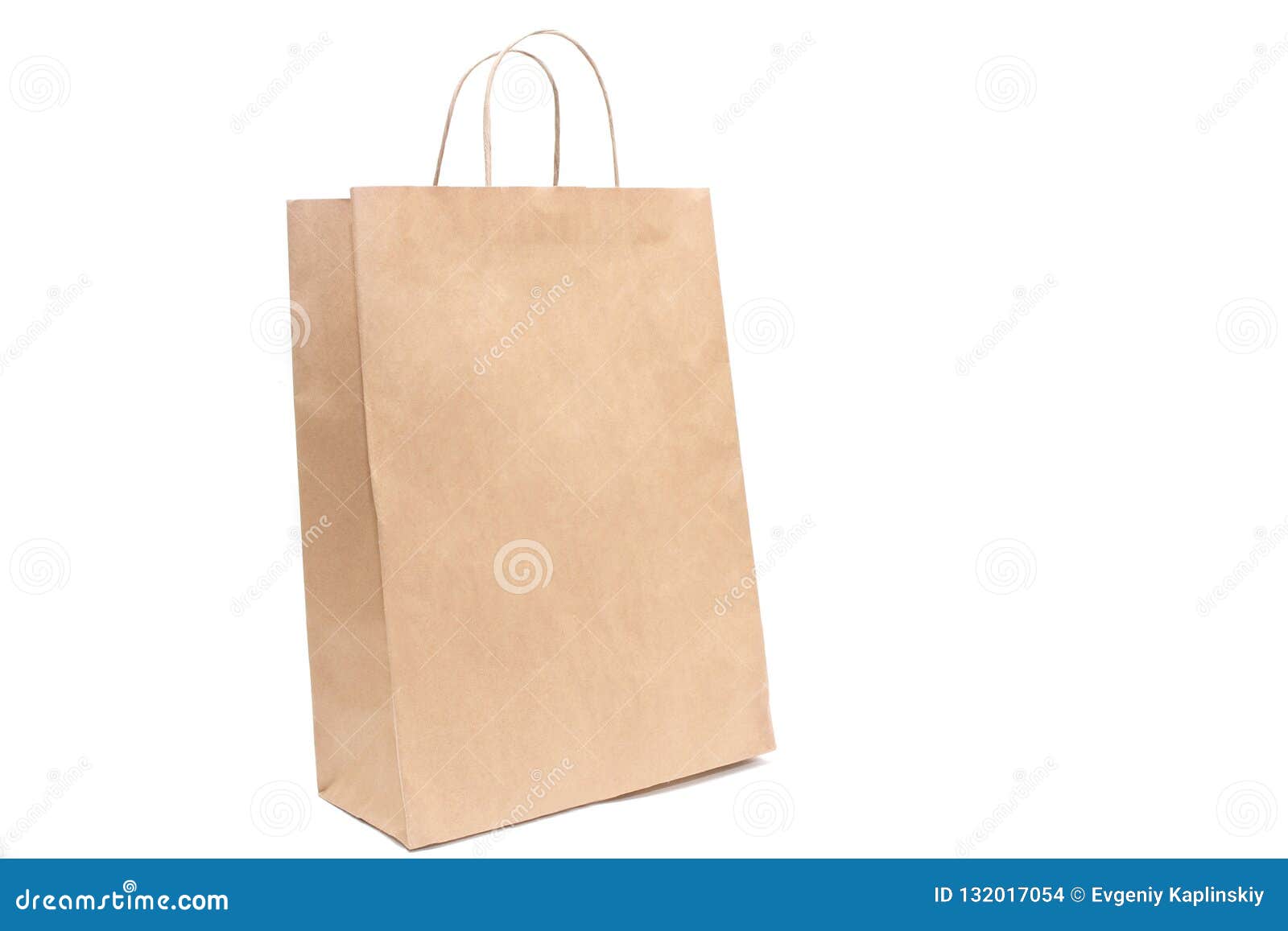 Kraft Paper Bag on a White Background Stock Photo - Image of bags, gift ...