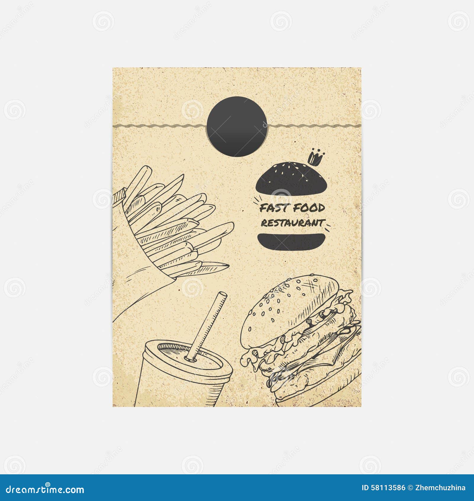 Download Kraft Paper Takeaway Bag Mockup In Vector. Sketched ...
