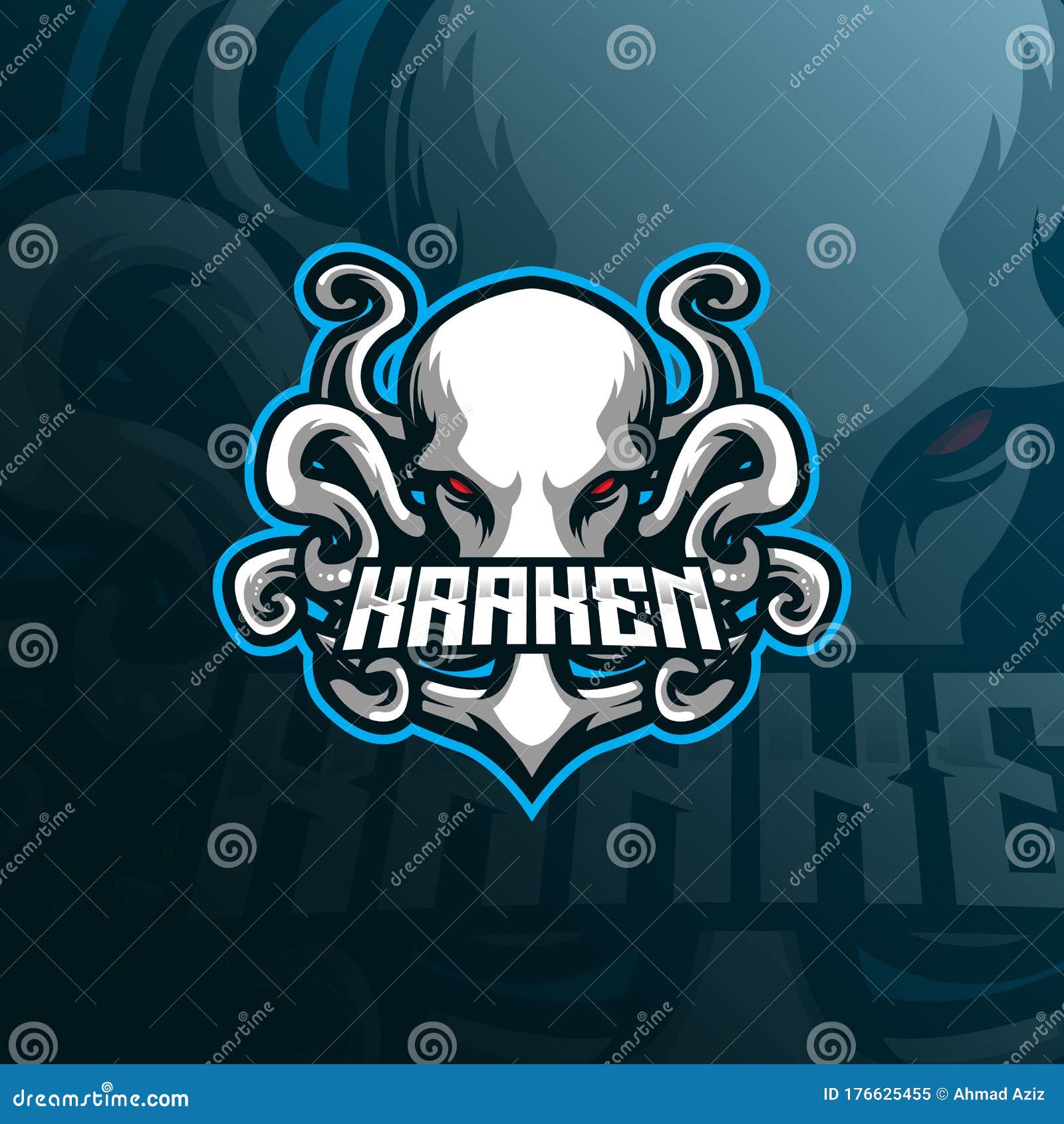 Kraken Vektor Dizajn Logotipa Amulet S Sovremennym Stilem Koncepcii Illyustracii Dlya Pechati Emblemy I Futbolki Znachkov Osminog Illyustraciya Vektora Illyustracii Naschityvayushej Priroda Sharzh 176625455