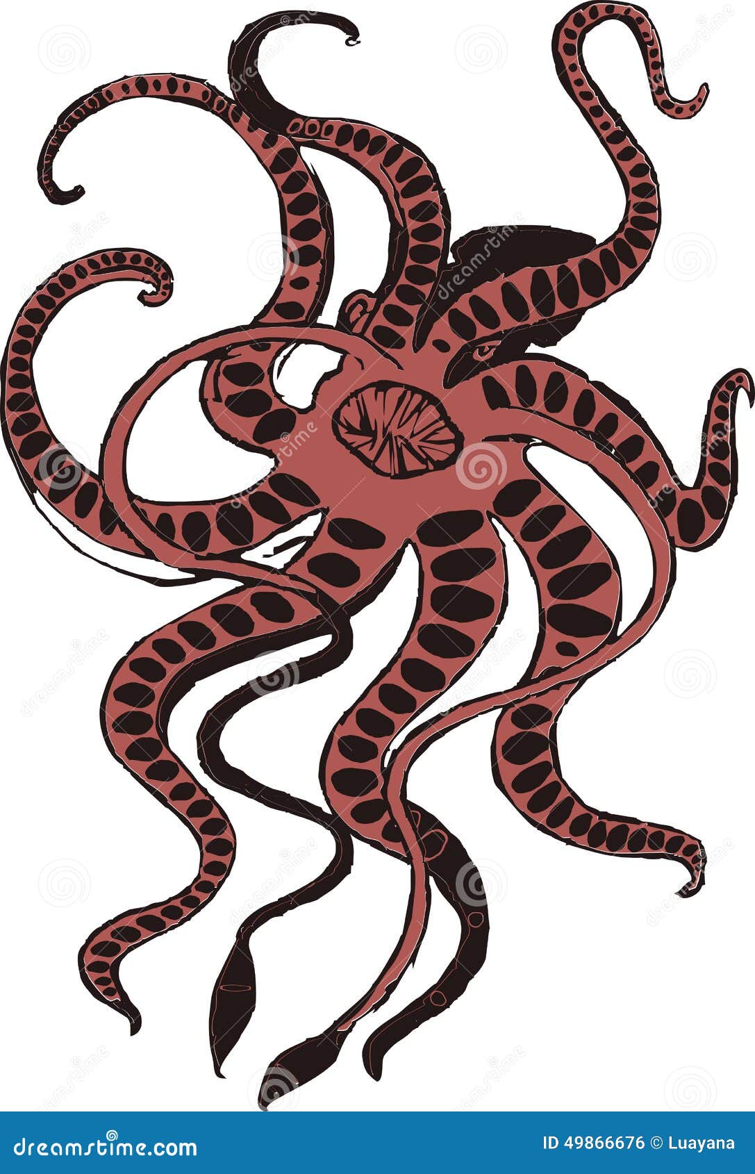 Símbolo Kraken Lendário Monstro Do Mar Ilustração do Vetor