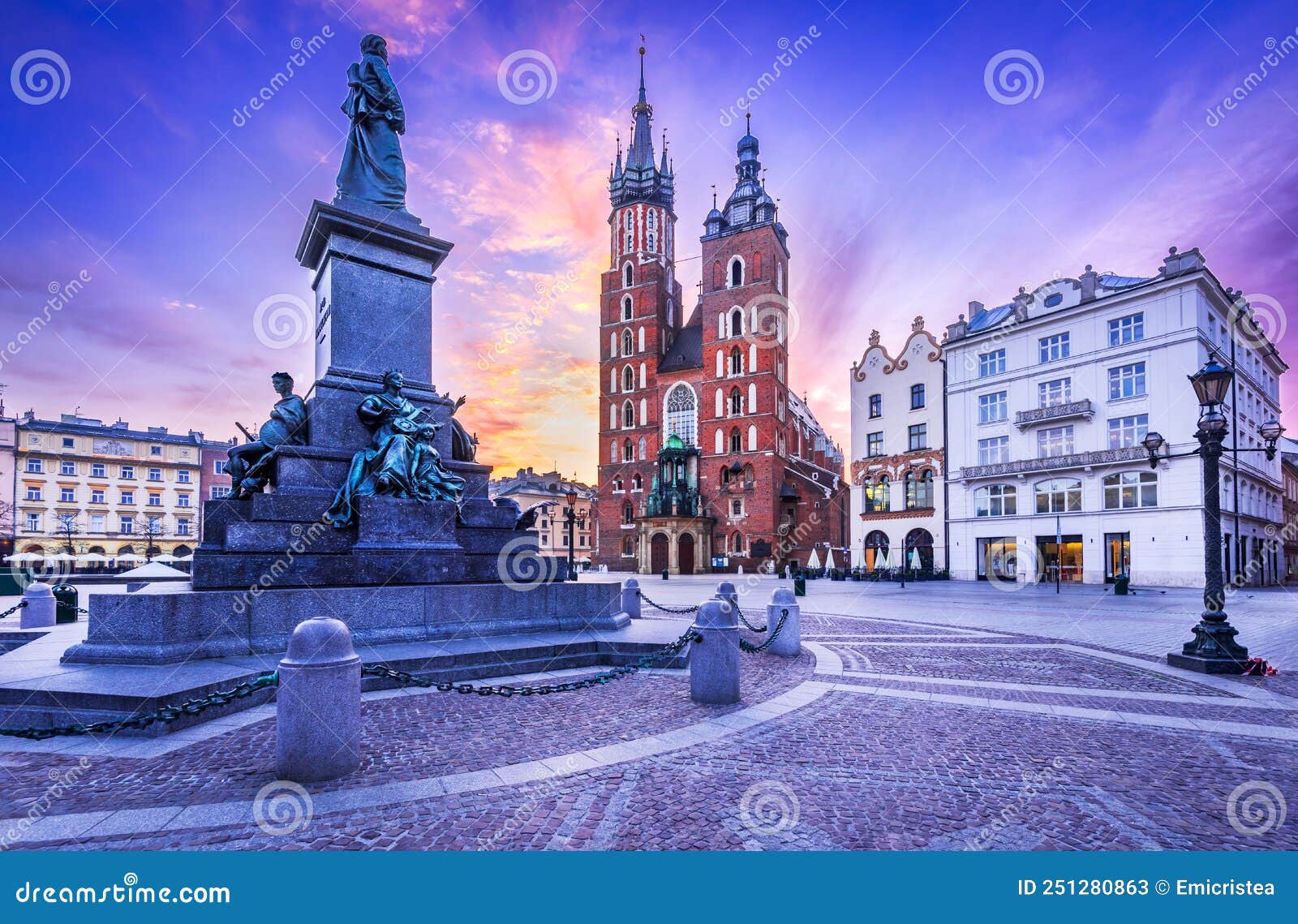 krakow, poland - medieval ryenek square with the cathedral