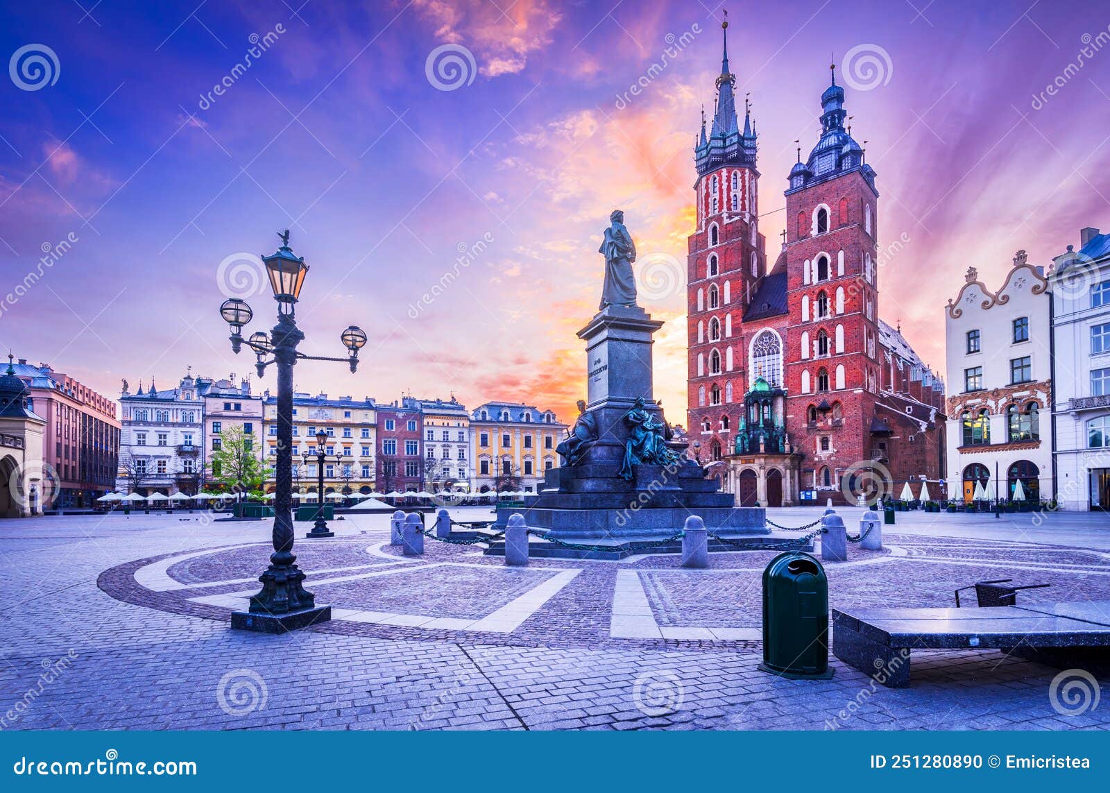 krakow, poland - medieval ryenek square with the cathedral
