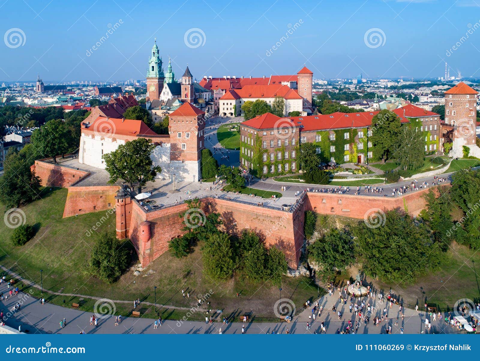 krakow, poland. wawel hill, cathedral and castle