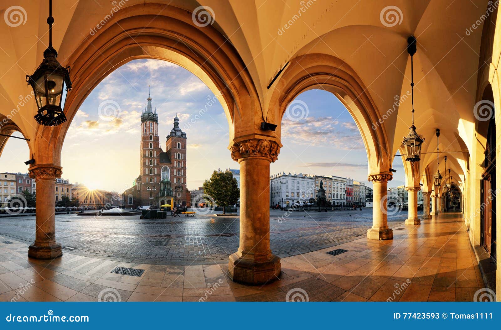 krakow at sunrise, poland.