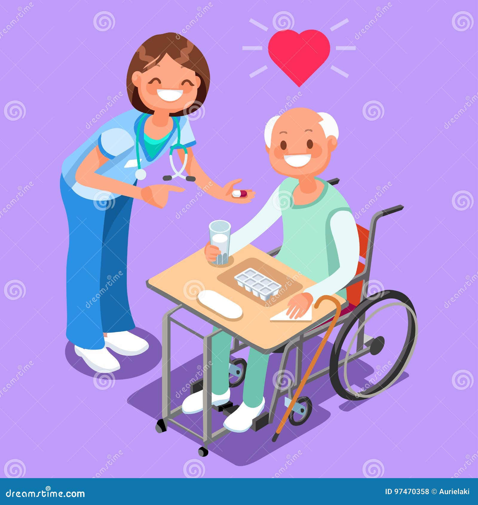 Zeichentrick Krankenschwestern Mit Helfenden Händen