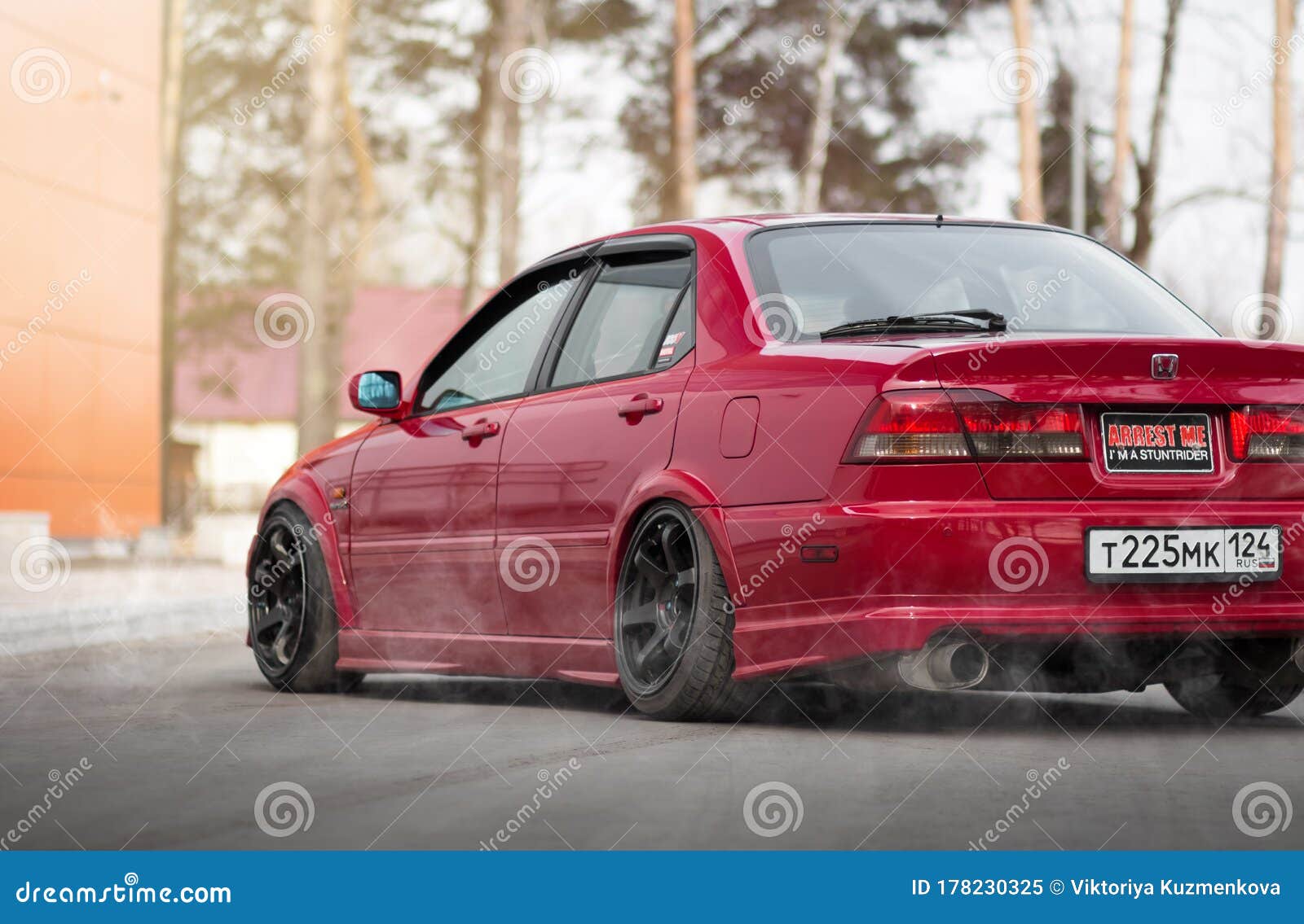 Krasnoyarsk Russia April 3 Red Honda Accord Euror Cl1 Sports Car Editorial Image Image Of Class Luxury