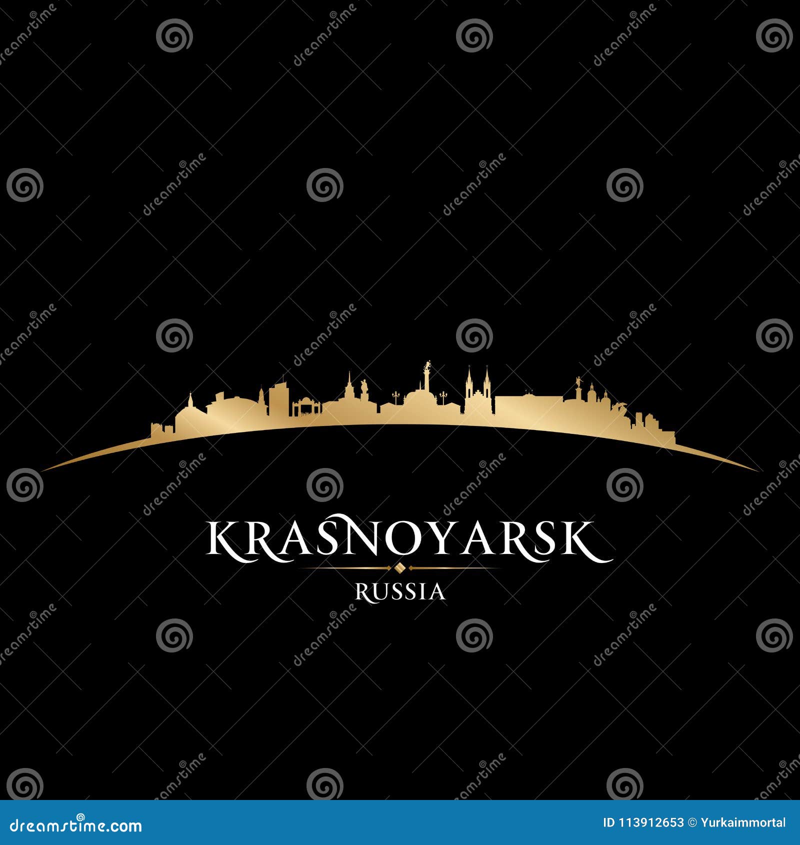 krasnoyarsk russia city skyline silhouette black background