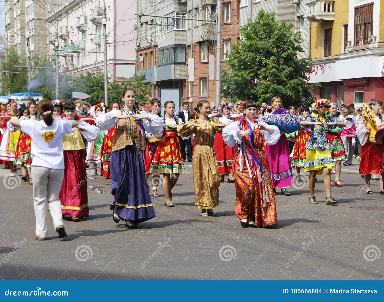 Krasnoyarsk, Russia. June 20, 2014. People in Carnival Costumes Do