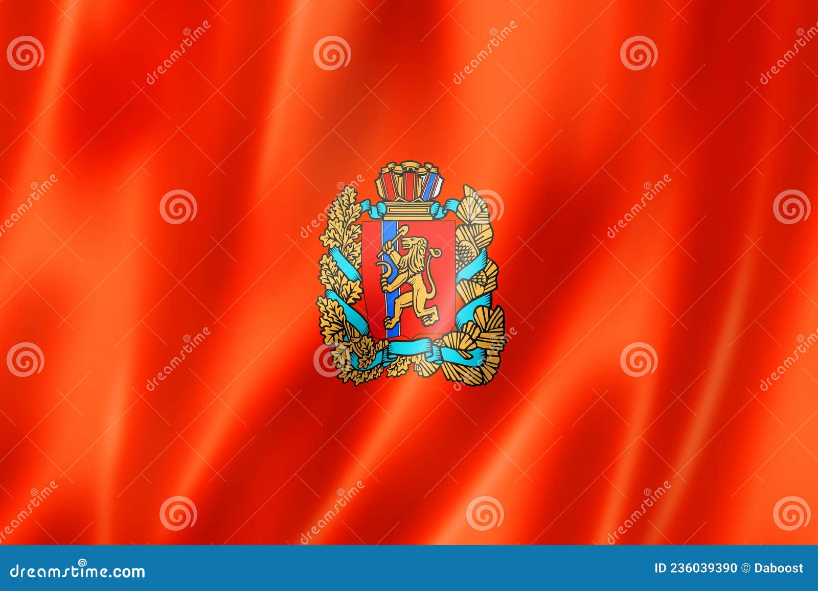 Krasnoyarsk State - Krai - Flag, Russia Stock Illustration
