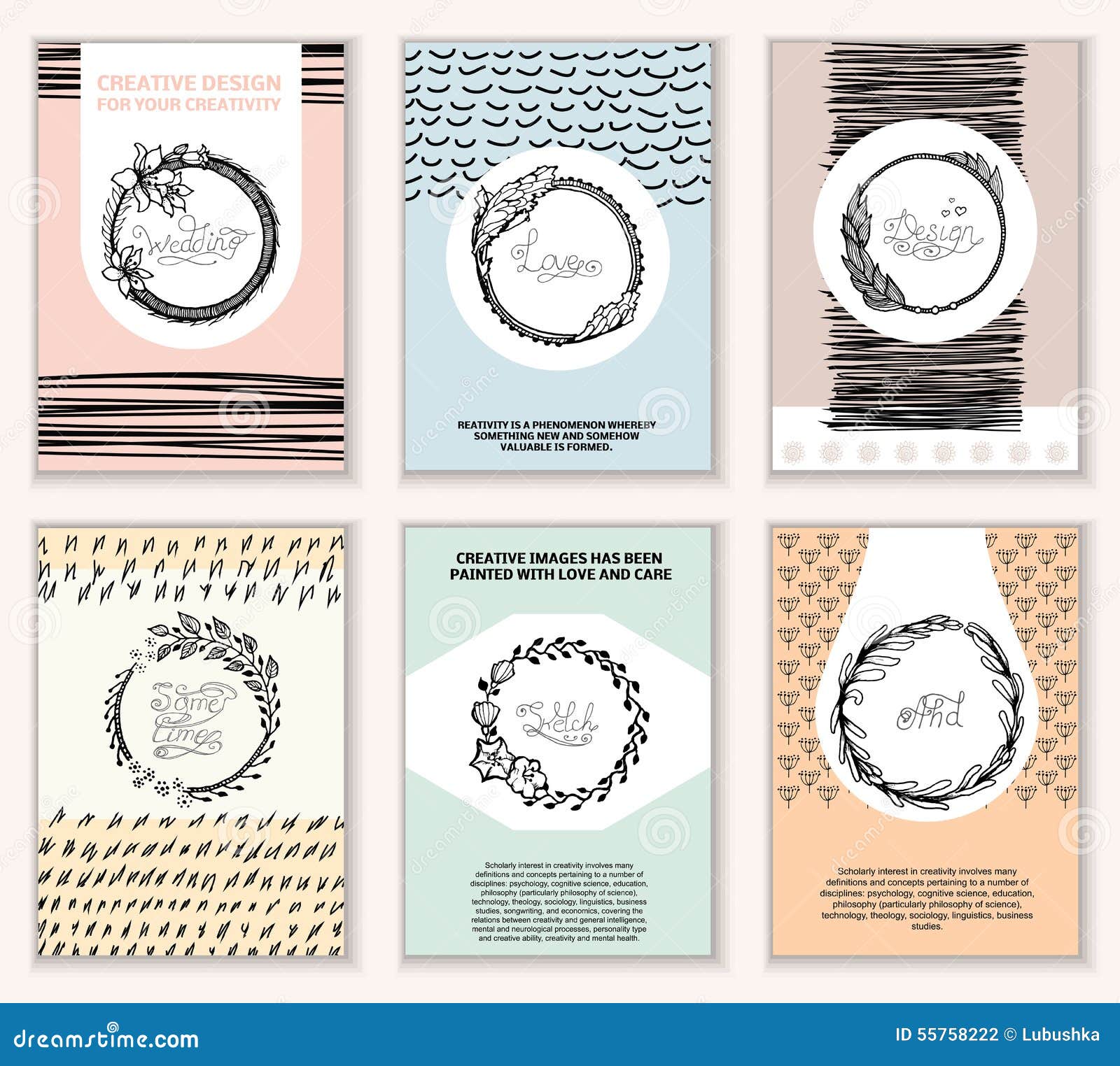 Kreative Karten Vektor Abbildung Illustration Von Hippie
