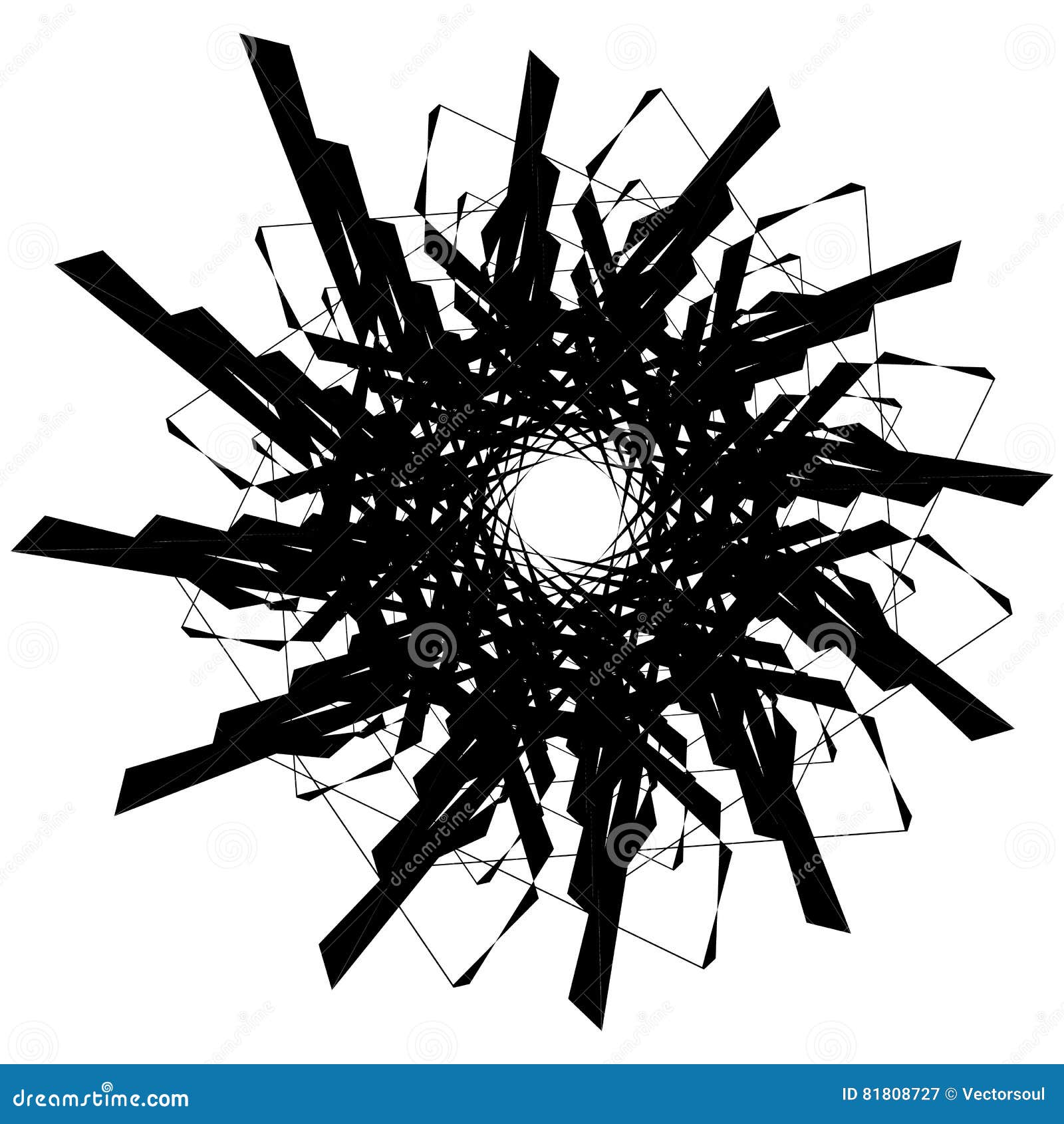 Kreisförmiges geometrisches Element Drehende Formen, Formen abstraktes illu. Kreisförmiges geometrisches Element Drehende Formen, abstrakte Illustration der Formen - Freie Vektorillustration der Abgabe