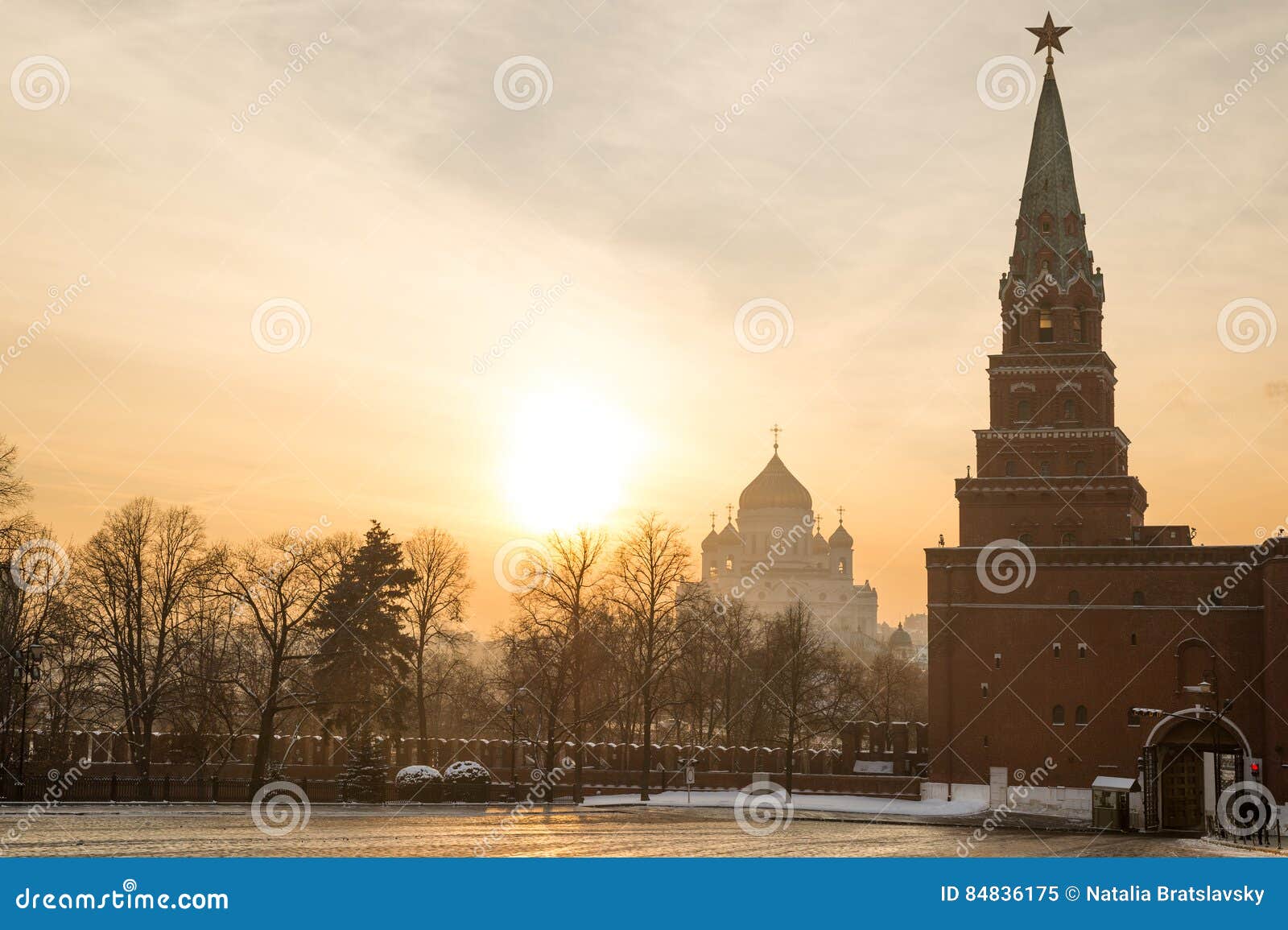 Kremlin And Christ The Savior Cathedral Stock Image Image Of Gate