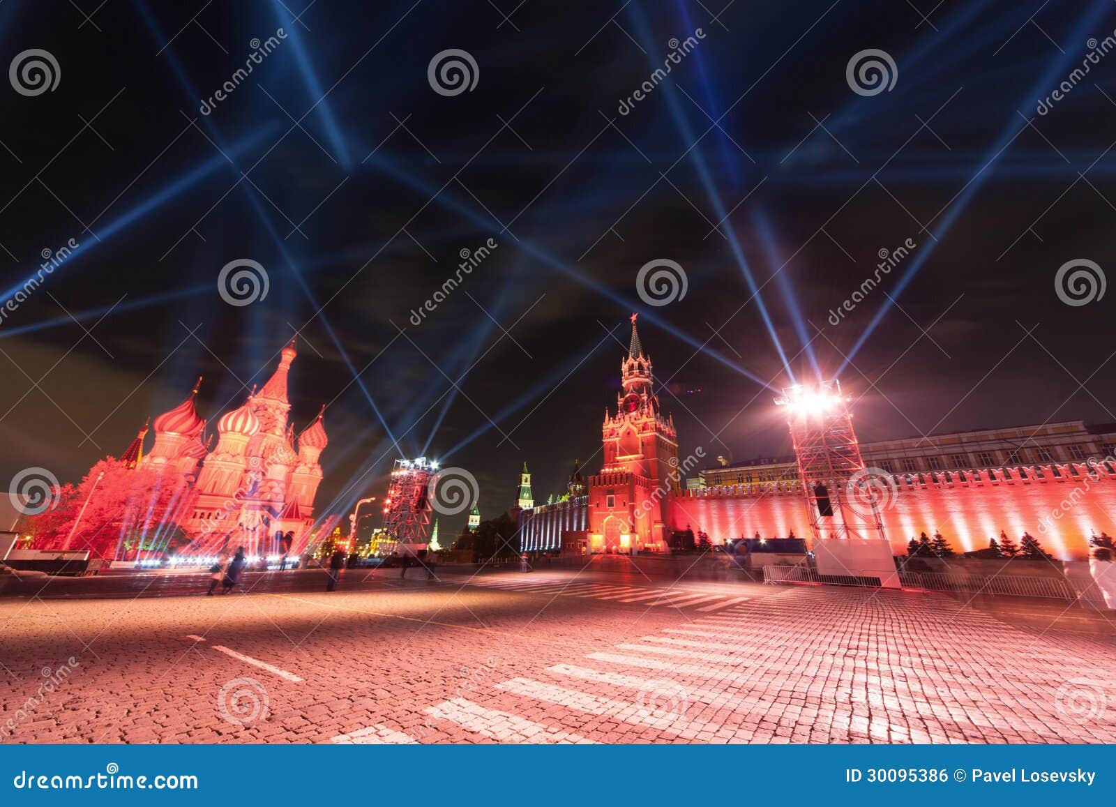 kremlin and st. basils cathedral on red square in moscow