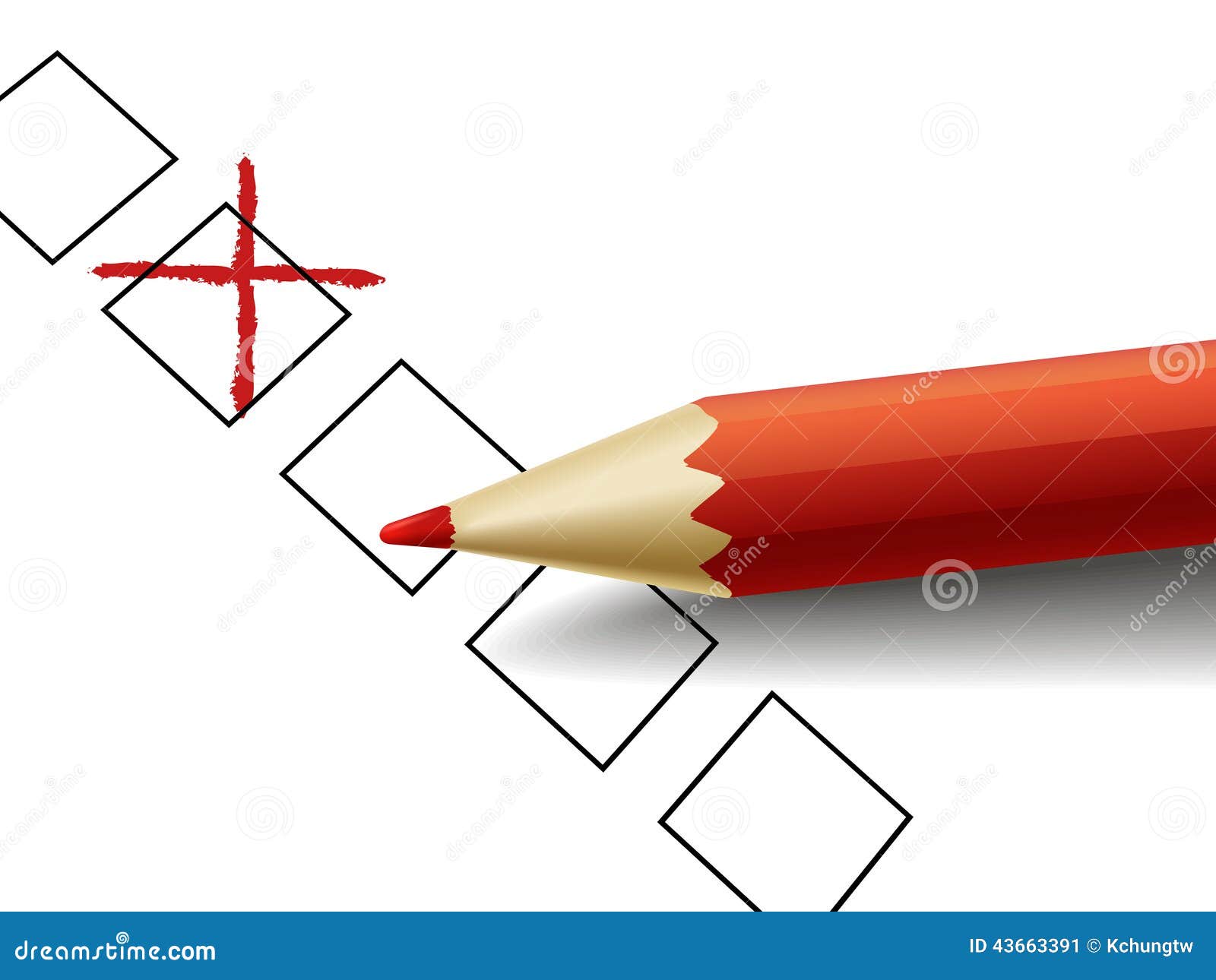 Kreuz Gezeichnet Durch Roten Bleistift Vektor Abbildung - Illustration