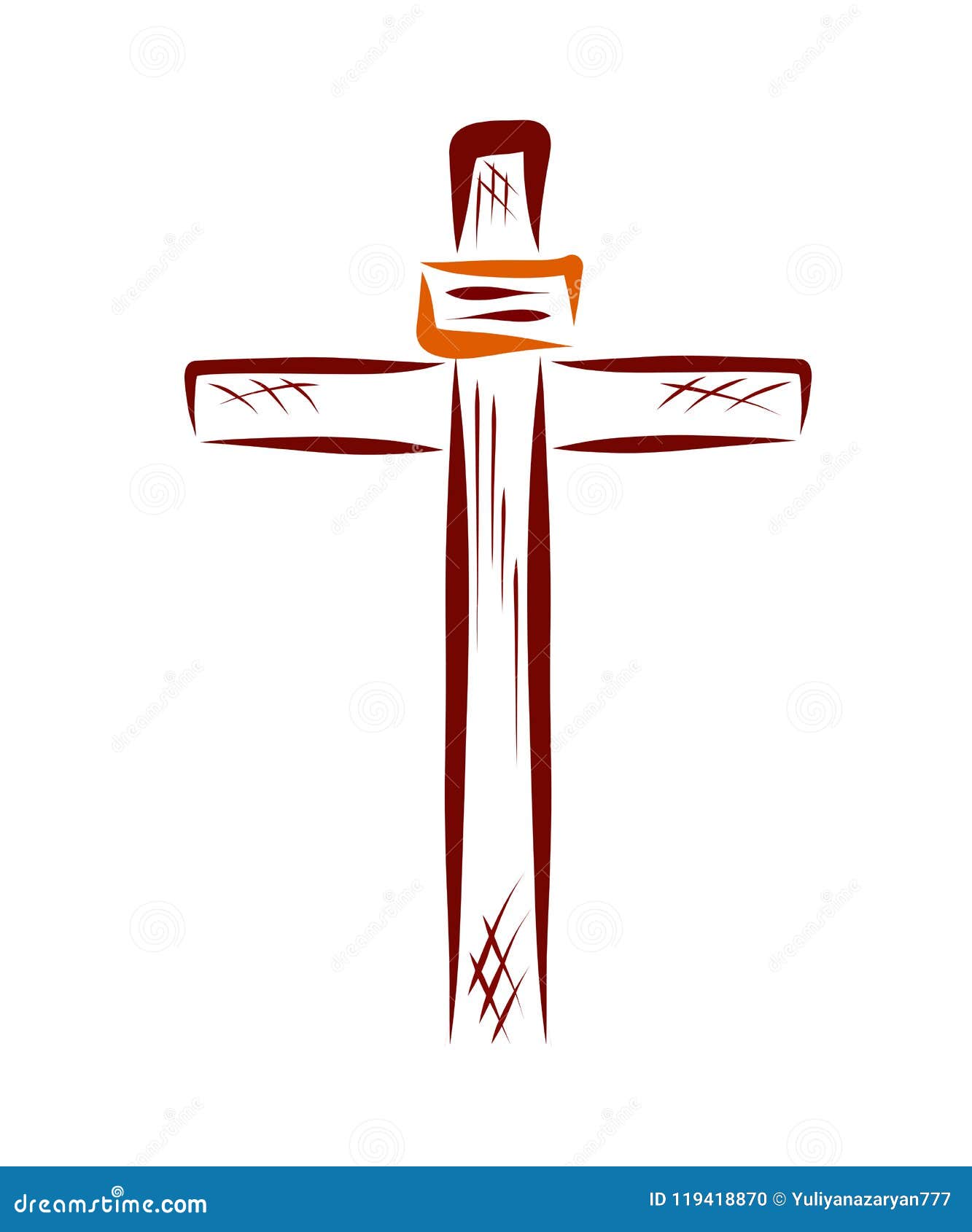 Kreuzen Sie Mit Einem Zeichen Christliche Symbole Religion Stock Abbildung Illustration Von Religion Kreuzen