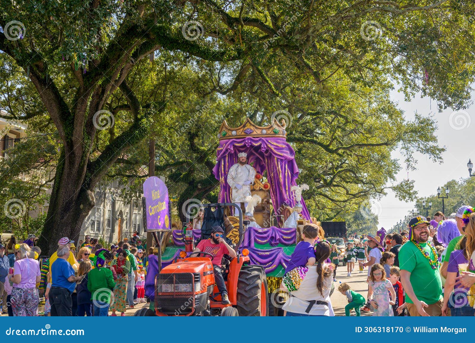 Krewe of Carrollton Mardi Gras Parade in Uptown New Orleans Editorial