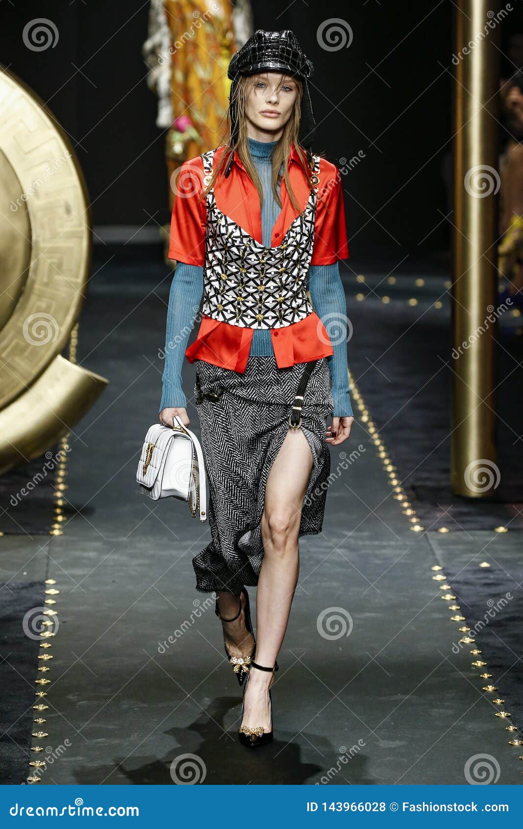 Kris Grikaite Walks the Runway at the Versace Show at Milan Fashion ...