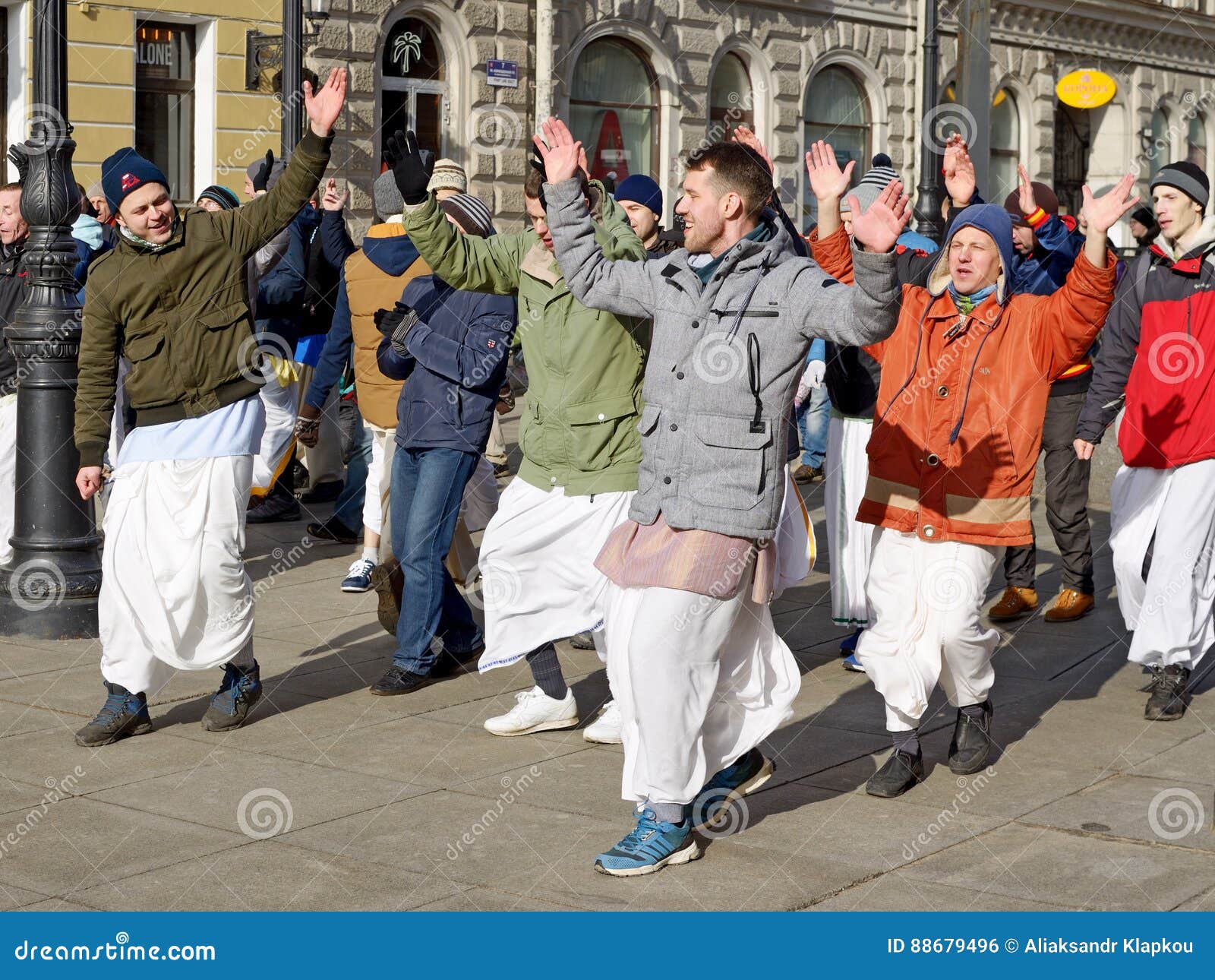 Hare Krishna Followers Singings March Editorial Photo - Image of