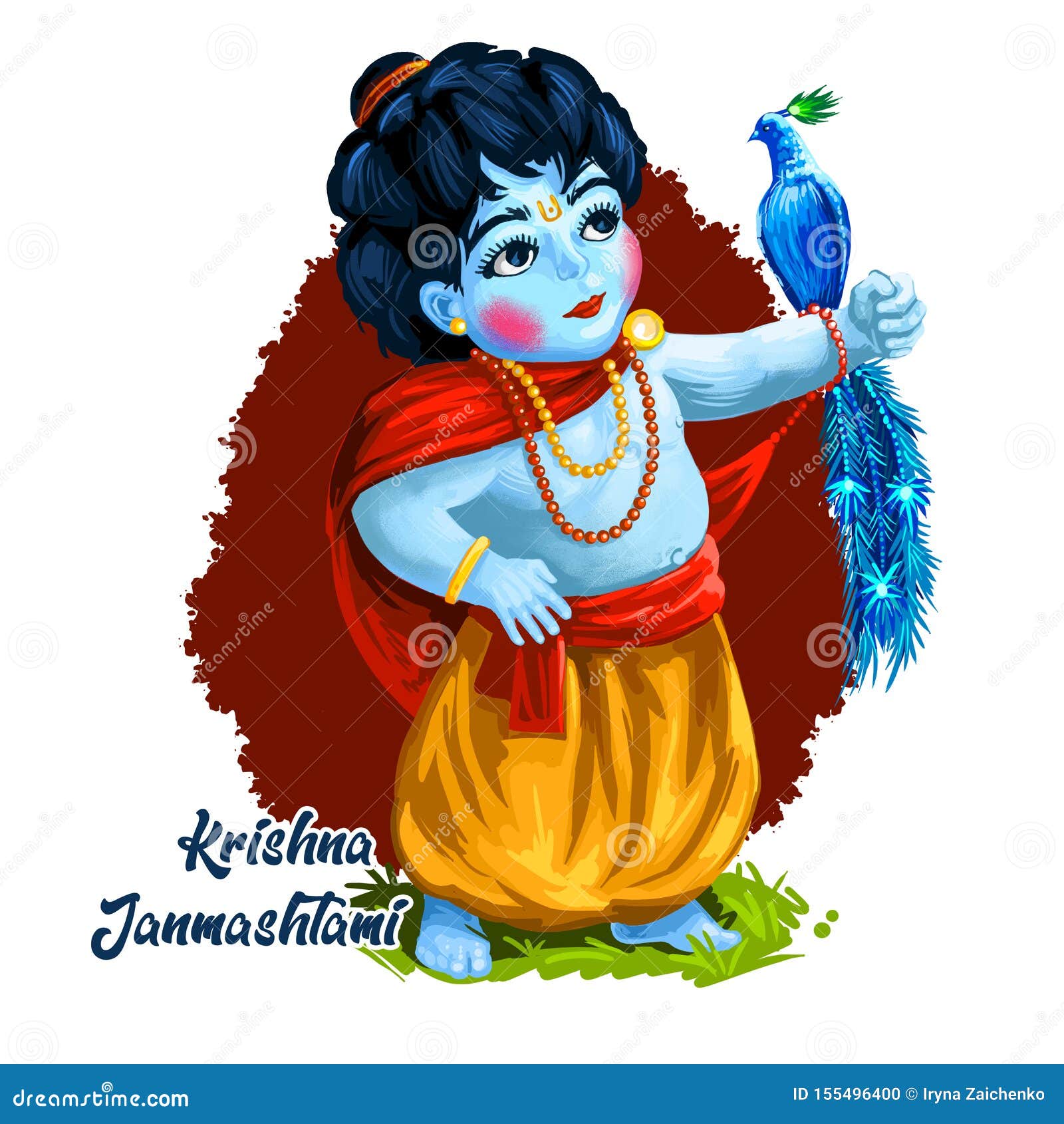 Krishna Janmashtami or Gokulashtami and Peacock Bird on Hand Isolated Young Hindu God. Birth of Krishna Festival, Eighth Avatar of Stock Illustration - Illustration of greeting, bansuri: 155496400 Krishna Janmashtami or Gokulashtami and Peacock Bird on Hand Isolated Young Hindu God. Birth of Krishna Festival, Eighth Avatar of Stock Illustration - Illustration of greeting, bansuri: 155496400