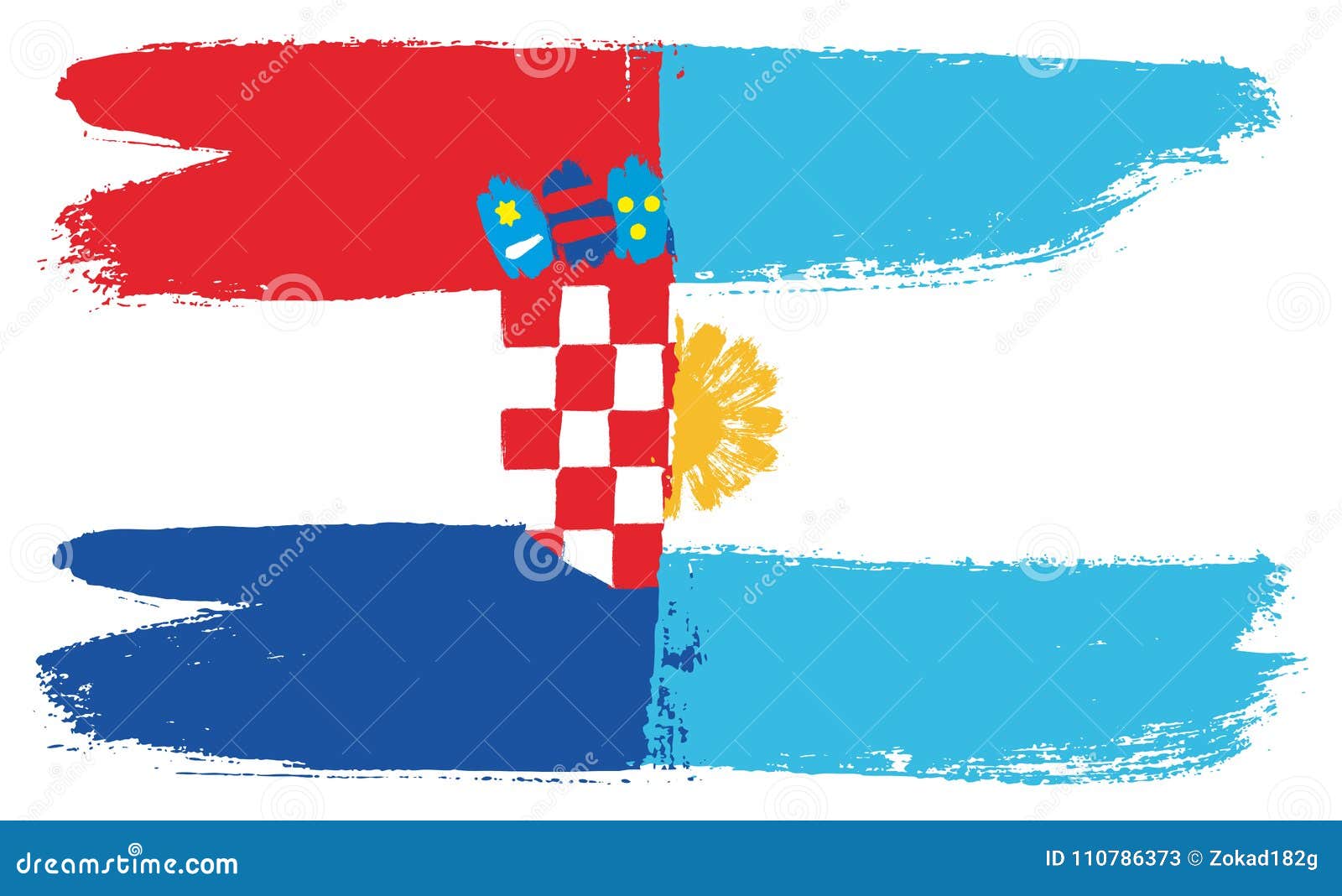 Kroatien-Flaggen-u