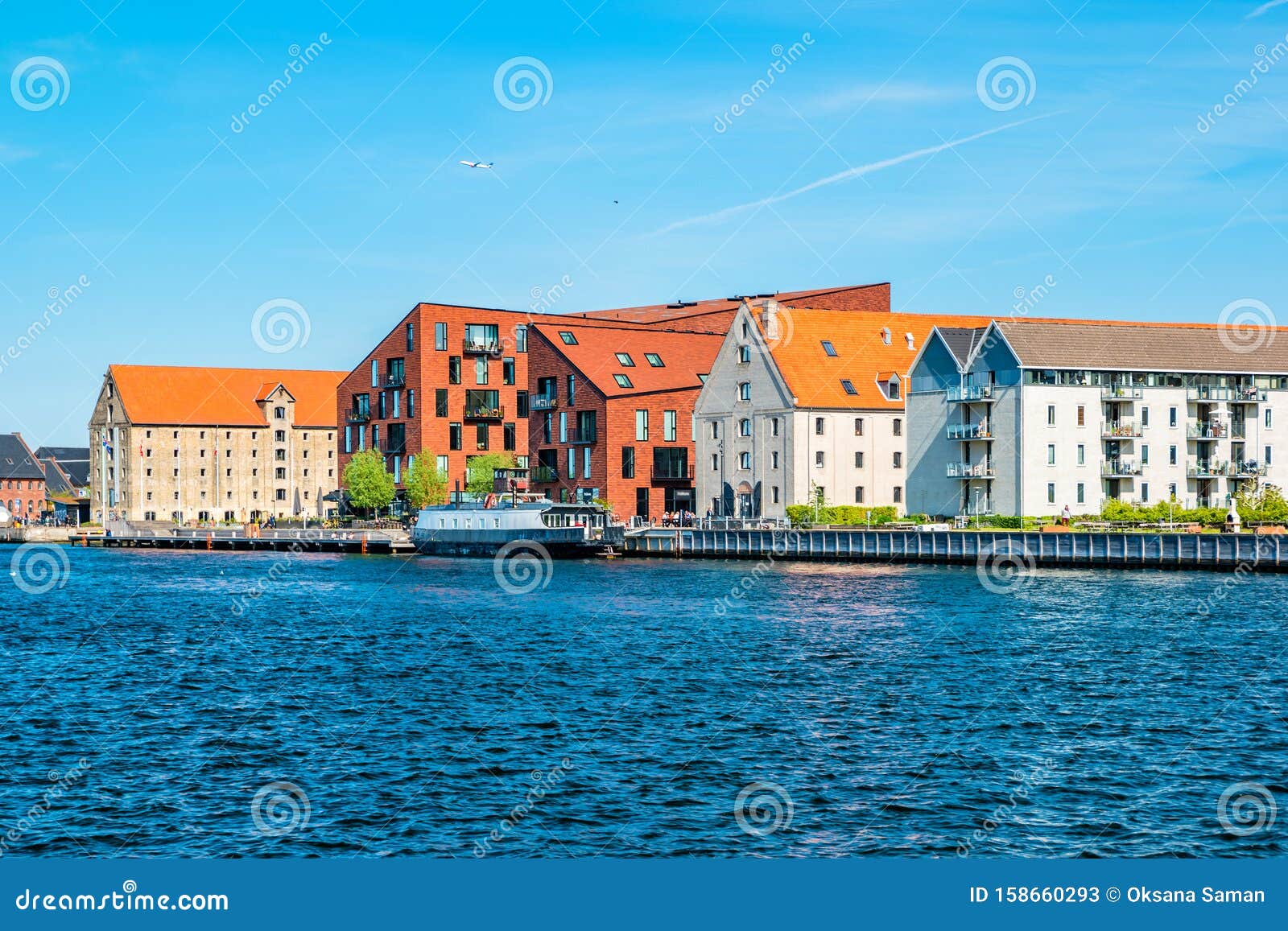 kroyers plads buildings in the christianshavn neighbourhood of central copenhagen, denmark. view from havnepromenade