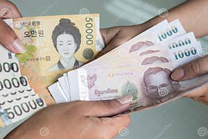 Krw To Thb Stock Image Image Of Baht Money Exchange 28260573